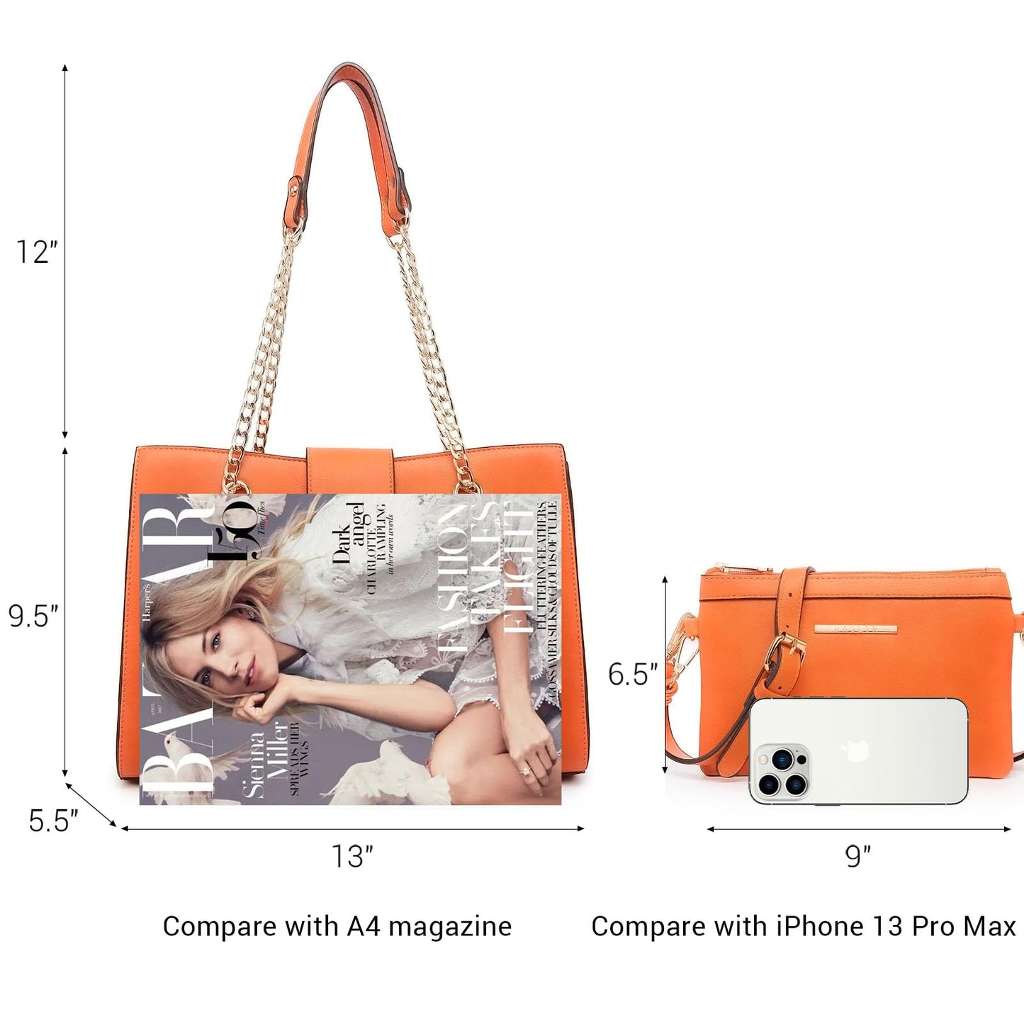Dasein Lederhandtasche, Tragetasche, Hobo-Tasche für Damen, Schultertasche, Henkeltasche oben, Umhängetasche mit passender Clutch