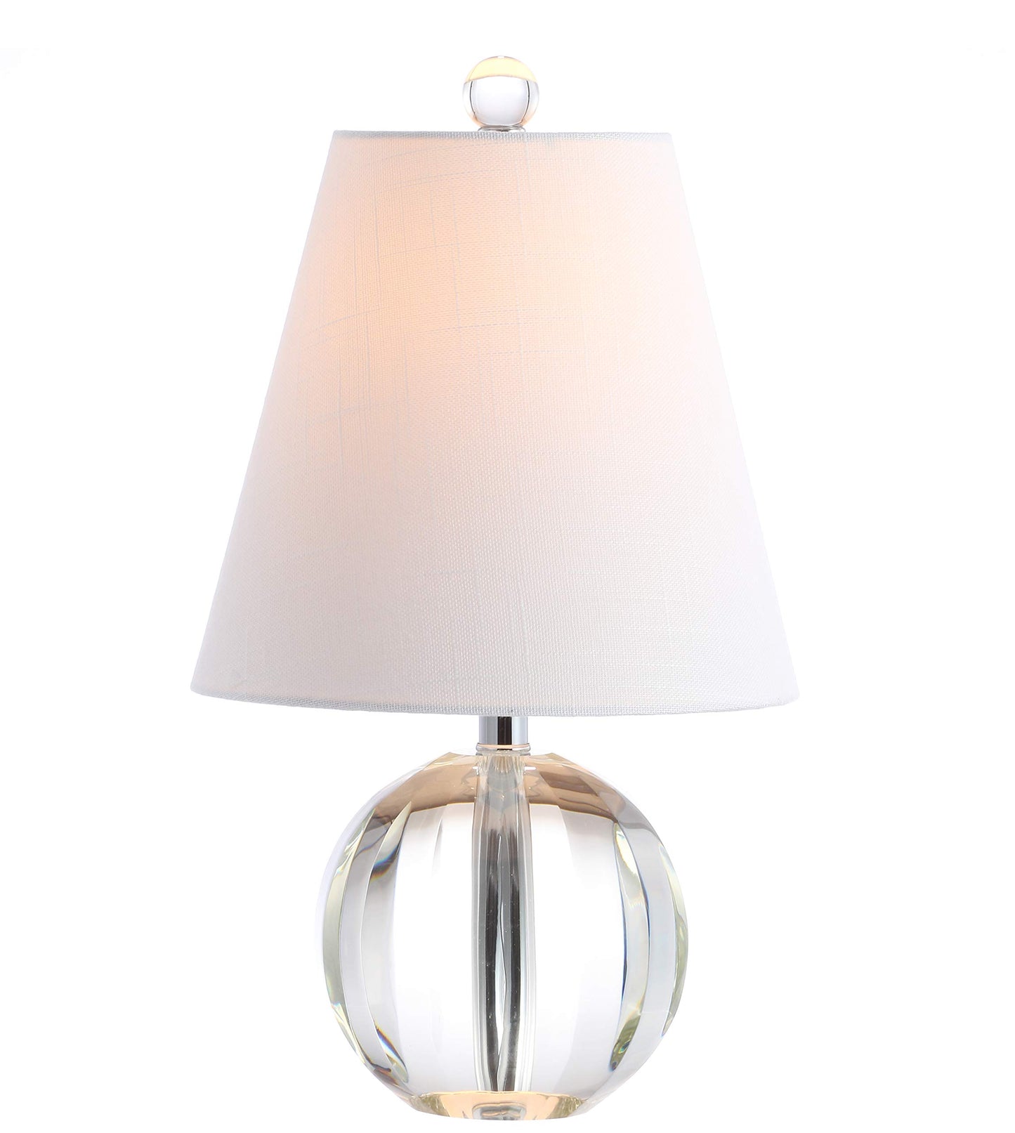 JONATHAN Y JYL2079A Goddard 16" Kristallkugel/Metall LED-Tischlampe, glamouröse Übergangs-Nachttischlampe für Schlafzimmer, Wohnzimmer, Büro, College, Bücherregal, LED-Glühbirne enthalten, klar