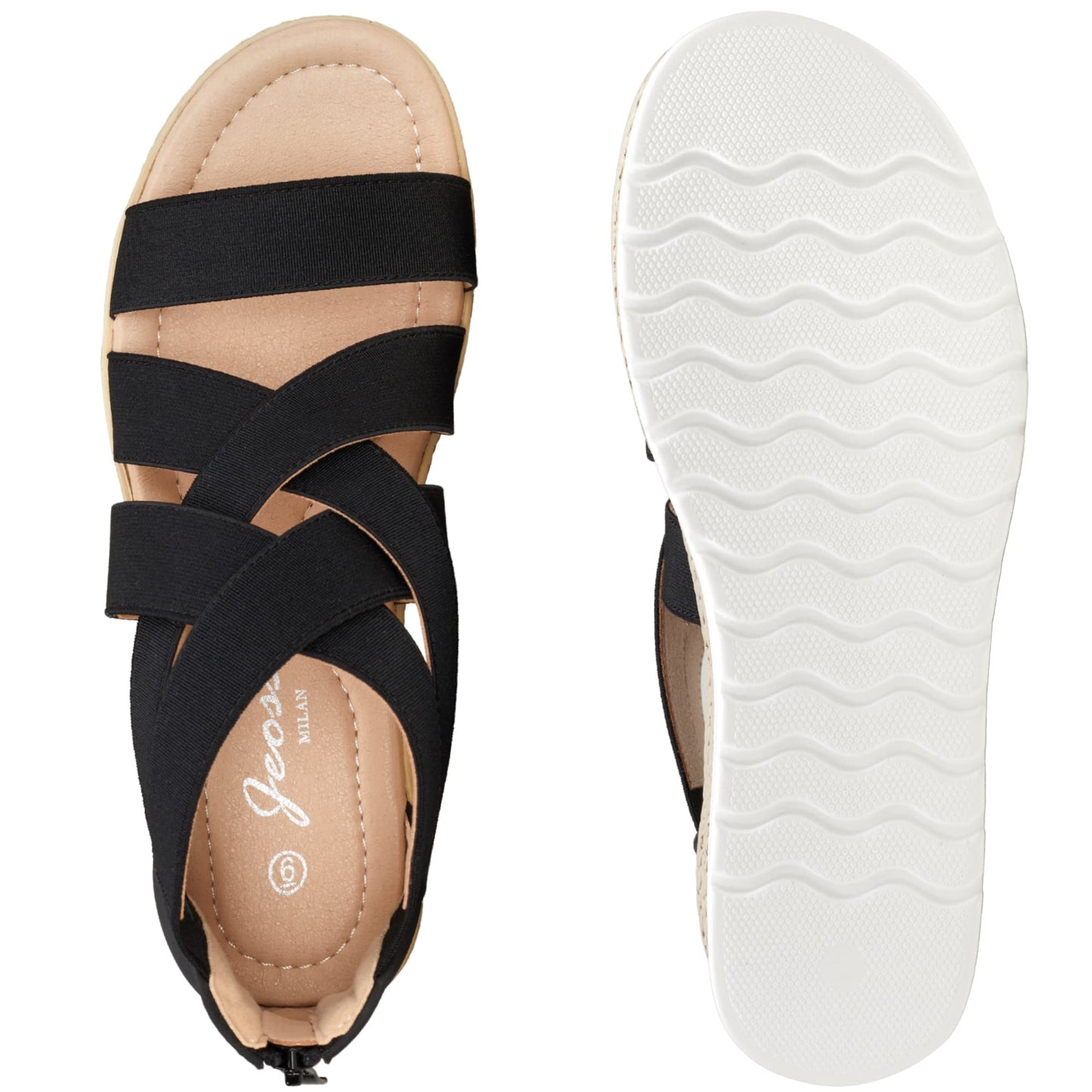 Jeossy Damen 866 Plateausandalen,Keilsandalen,Riemchensandalen,Sommersandalen für Damen mit Reißverschluss