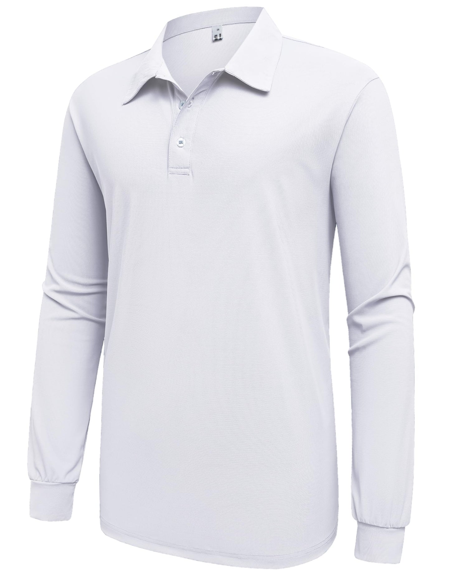 Men’s Polo Shirt Long Sleeve Golf Collared Shirts Quicky Dry Moisture Wicking Performance Lightweight Soft Polo