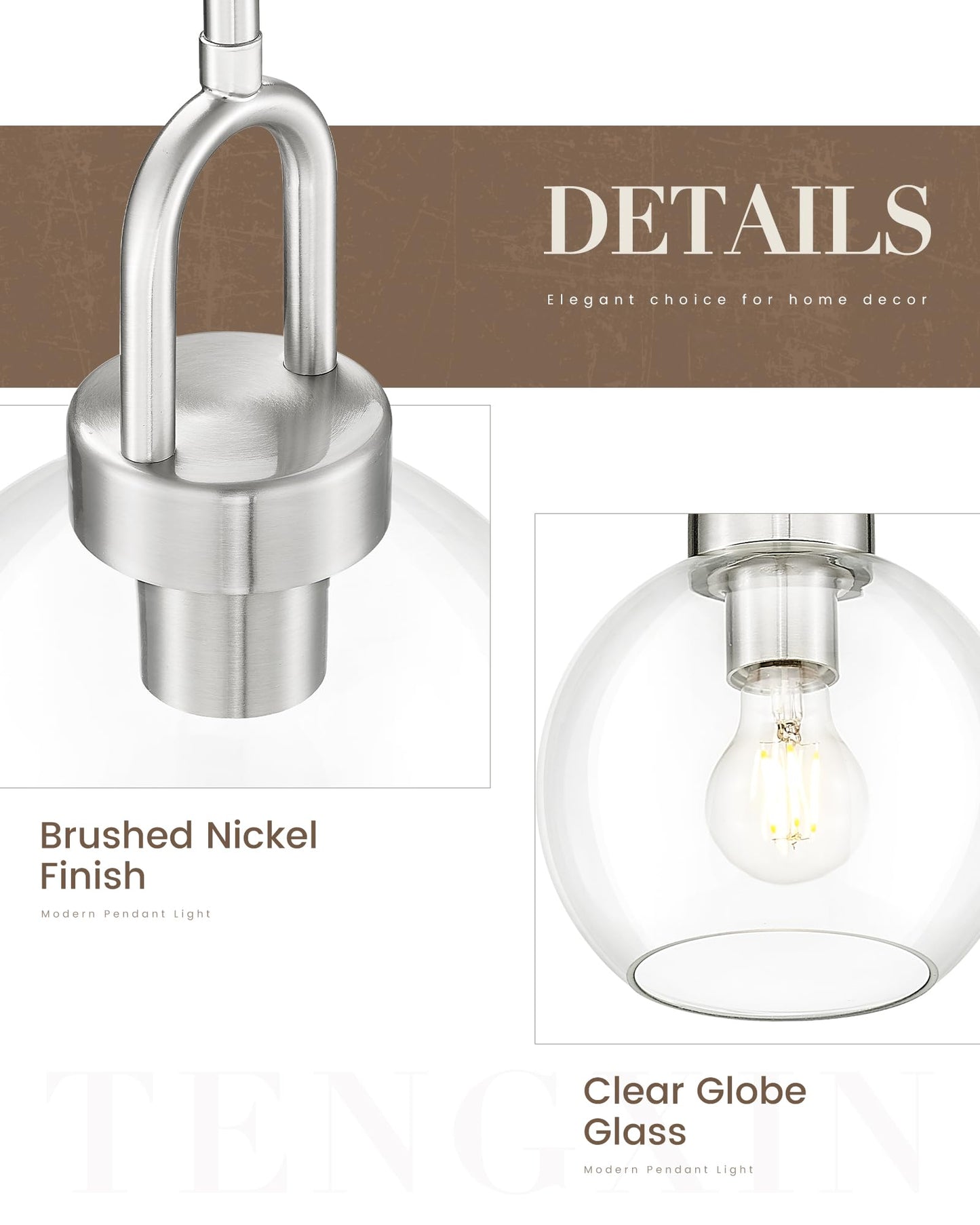 TENGXIN 7-Zoll-Pendelleuchte für Kücheninsel – gebürstetes Gold-Finish mit Milchglasschirm, eleganter Bauernhausstil, perfekt für Esszimmer oder Schlafzimmer, TXPLBG15-MG