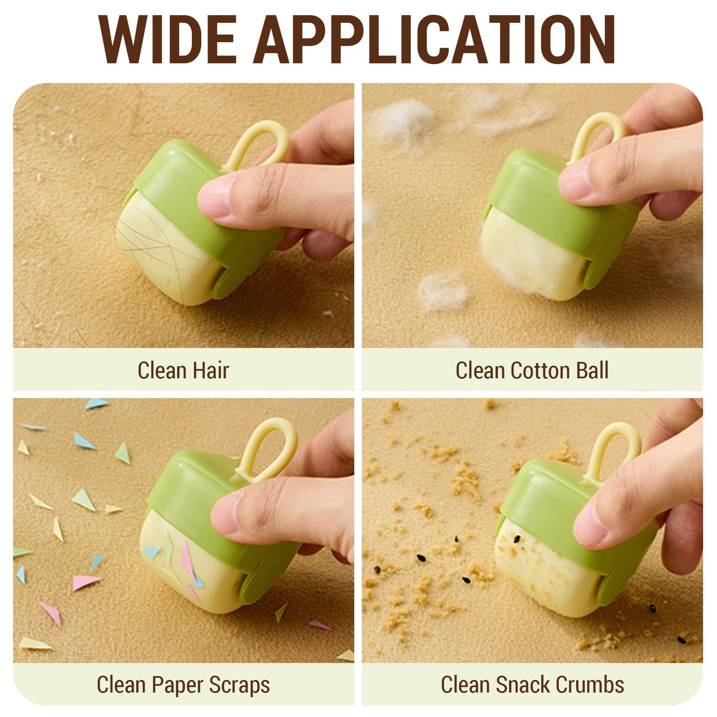 Lint Rollers for Pet Hair,Washable Sticky Roller Reusable Lint Remover Portable Pet Hair Remover for Clothes,Travel Household (Beige)