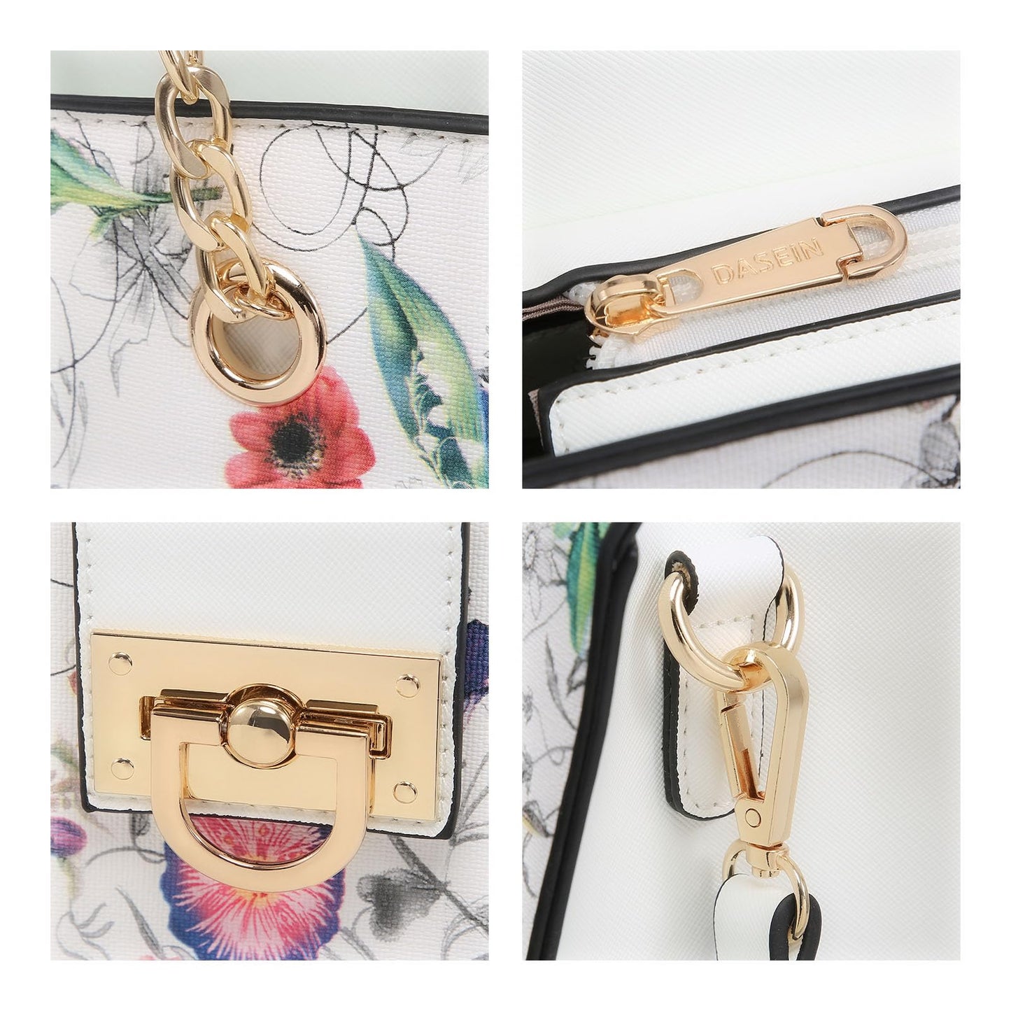 Dasein Lederhandtasche, Tragetasche, Hobo-Tasche für Damen, Schultertasche, Henkeltasche oben, Umhängetasche mit passender Clutch