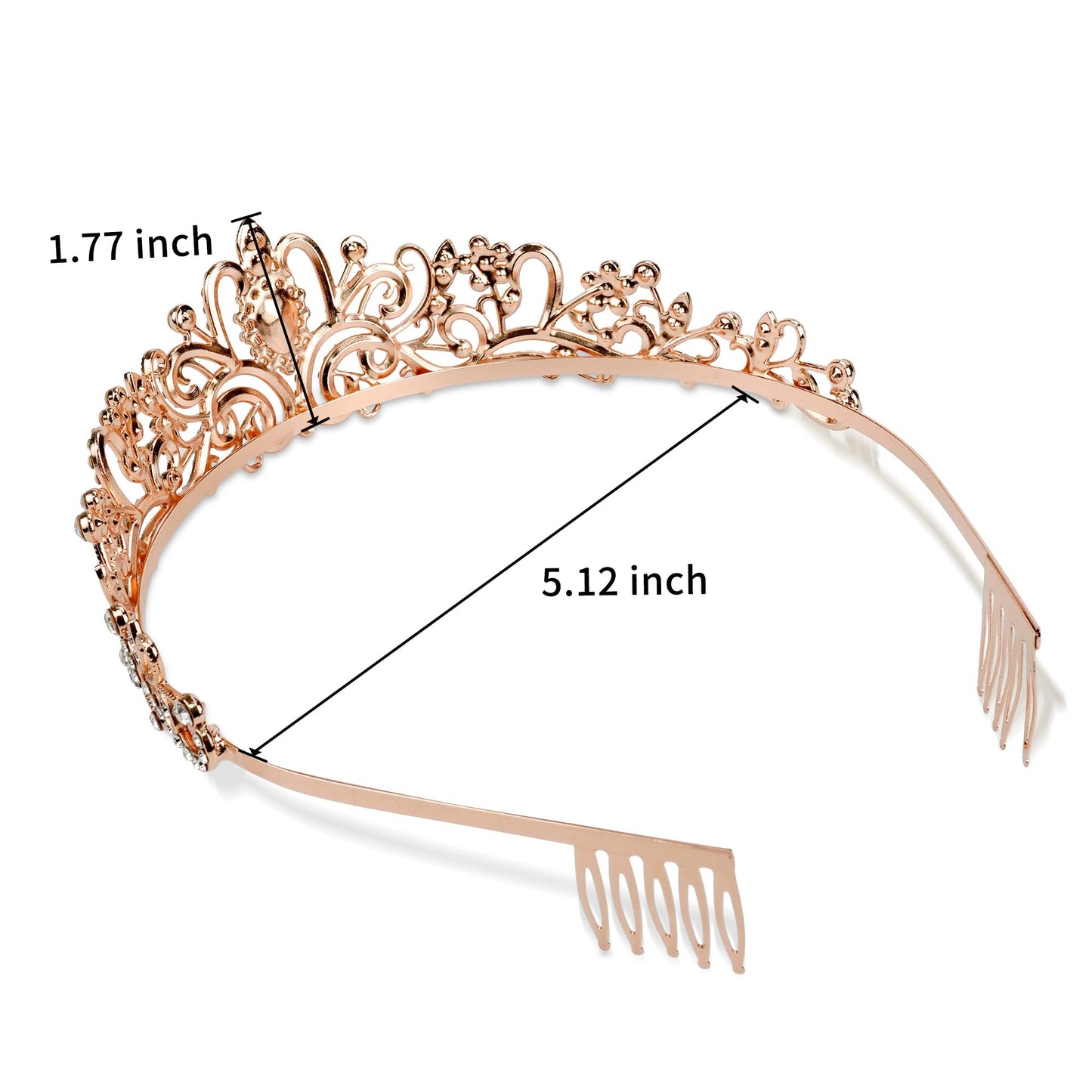 Gold Crown for Women Crystal Princess Tiaras Rhinestone Queen Headband Wedding Bridal Hair Accessories Birthday Prom Pageant Party Coming of Age Ceremony Photo Props