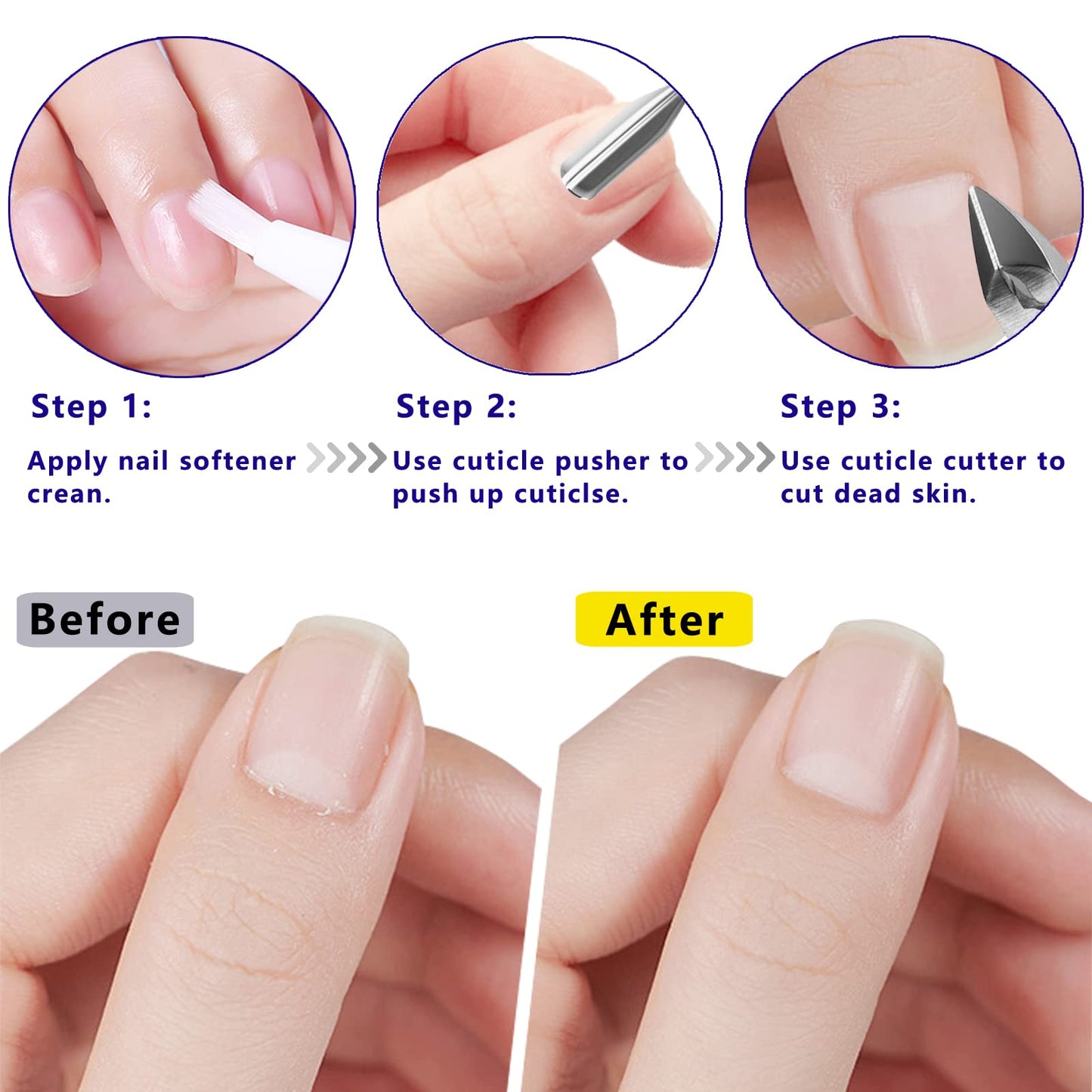 3-Piece Rainbow Cuticle Care Kit – Precision Trimmer, Dual-Head Pusher & Scraper | Surgical-Grade Stainless Steel