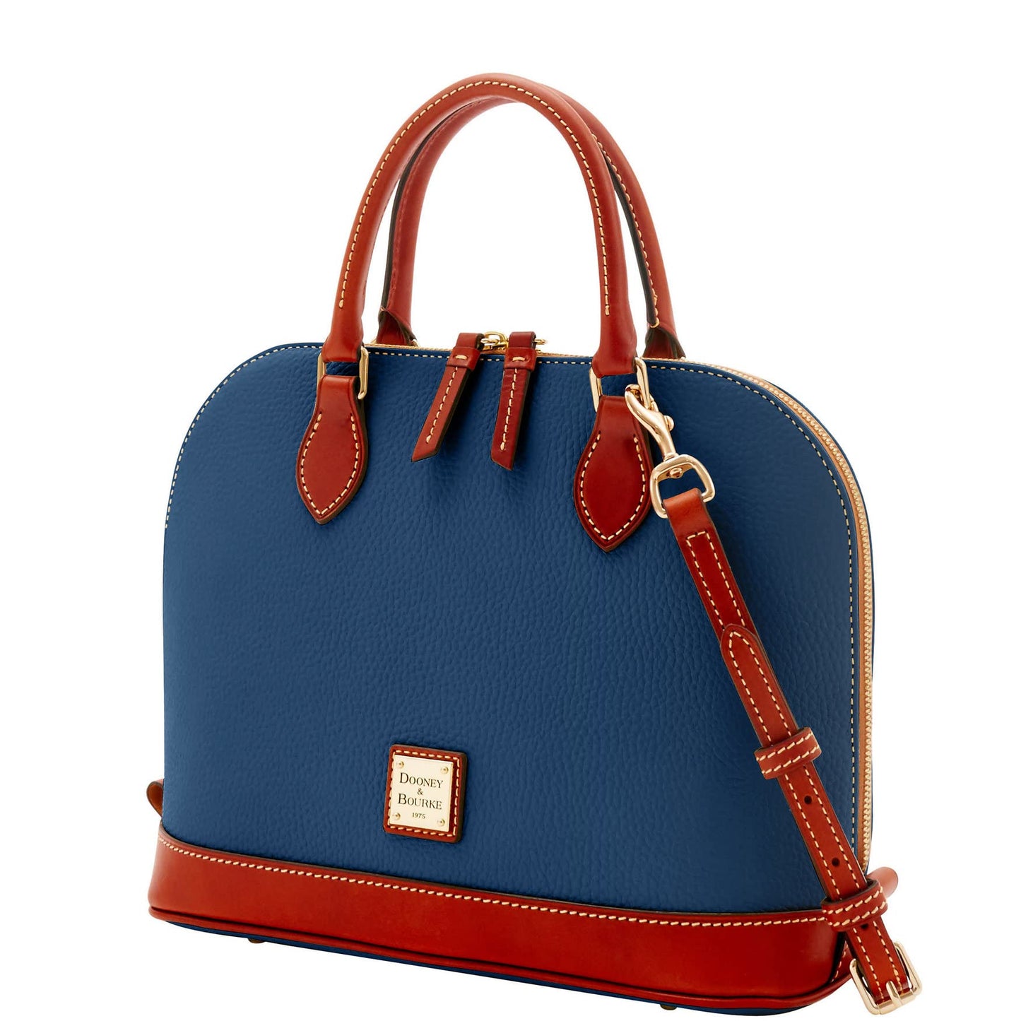 Dooney & Bourke Women's Zip Zip Satchel in Pebble Grain Leather, Large Handbag with Adjustable & Detachable Shoulder Strap