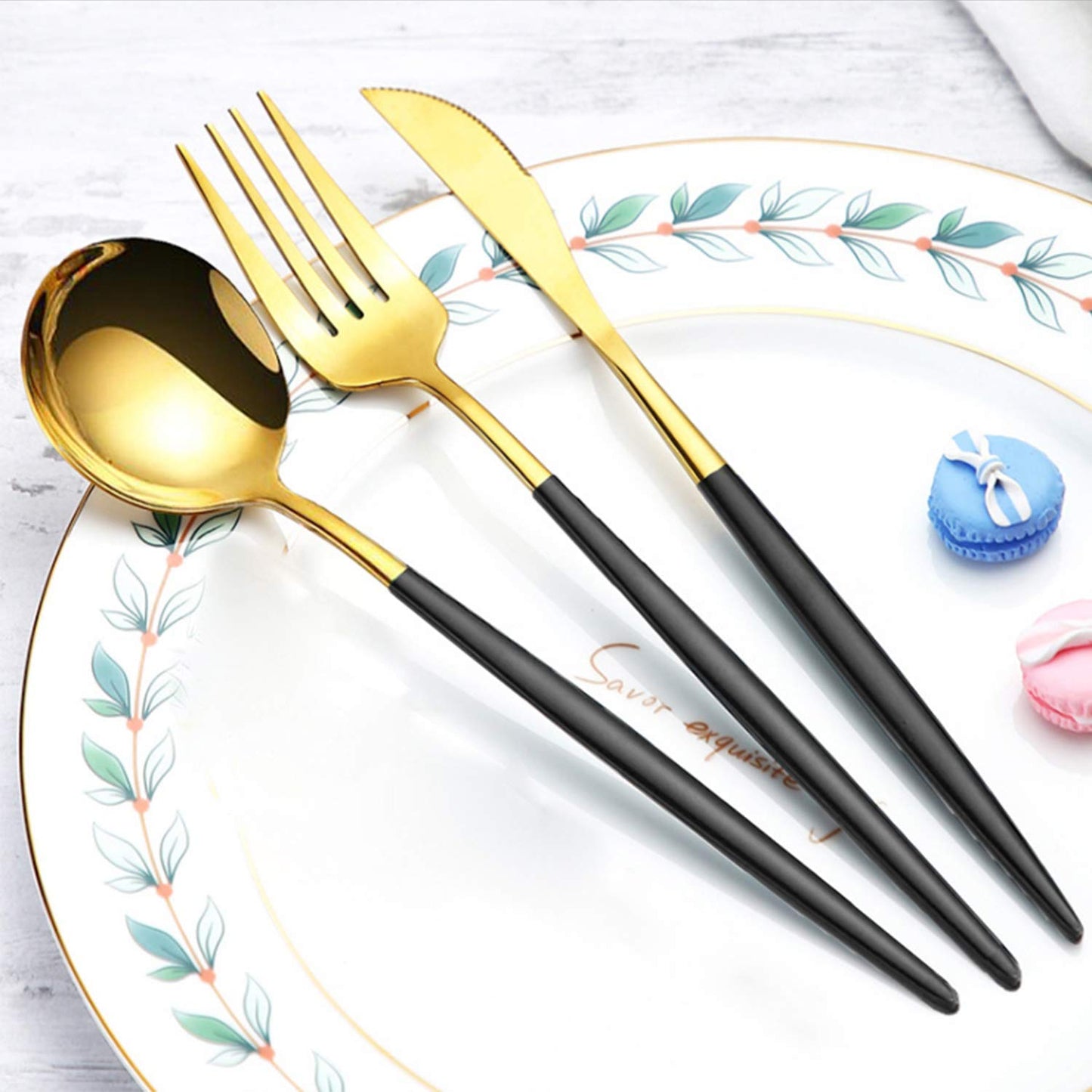 Portable Travel Utensils Set, 18/8 Stainless Steel 3 PCS Cutlery Set Including Knife Fork and Spoon, Reusable Travel Silverware Set with Case for Lunch Box Camping School Office