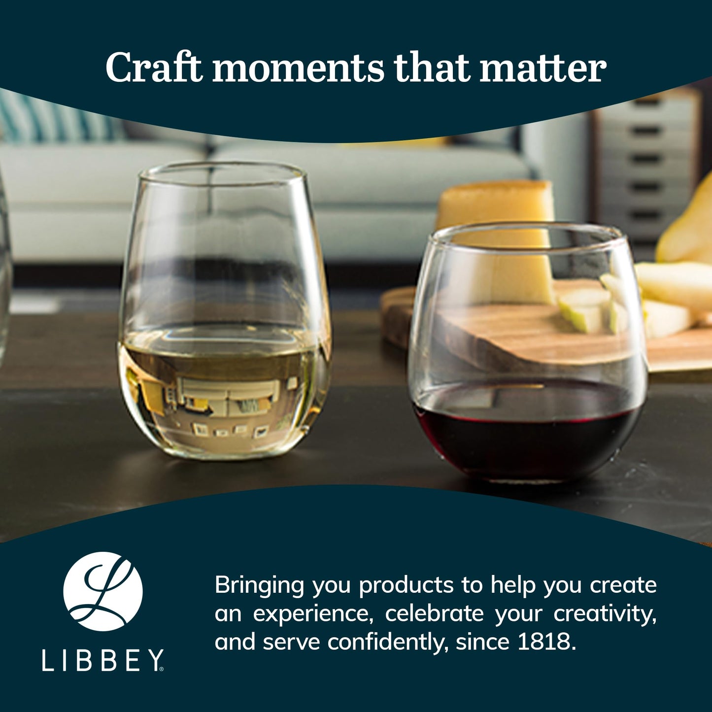 Libbey Vina Red Balloon Wine Glasses, 18.25 Oz Elegant Large Red Wine Glasses Set of 6, Long Stem Glass Wine Glasses for Weddings, Birthdays, and More