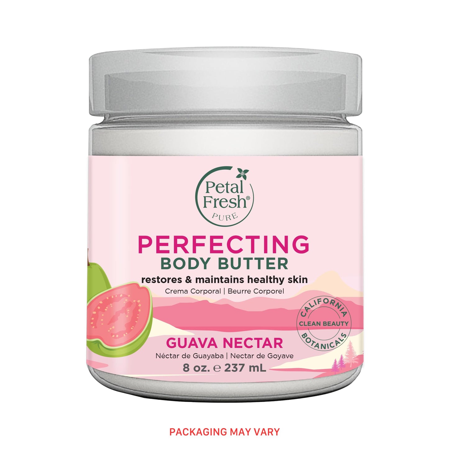 Petal Fresh Pure Perfecting Guava Nectar Körperbutter, Bio-Kokosnussöl, Arganöl, Sheabutter, fördert gesunde Haut, vegan und frei von Tierversuchen, 8 oz (Guava Nectar)