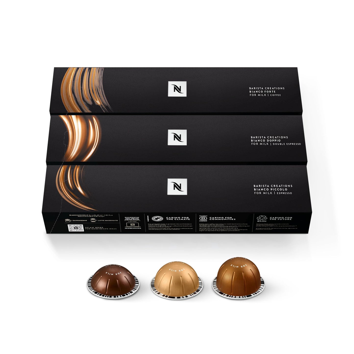 Nespresso-Kapseln Vertuo, Intenso, dunkel gerösteter Kaffee, Kaffeepads à 30 Stück, ergibt 225 ml.