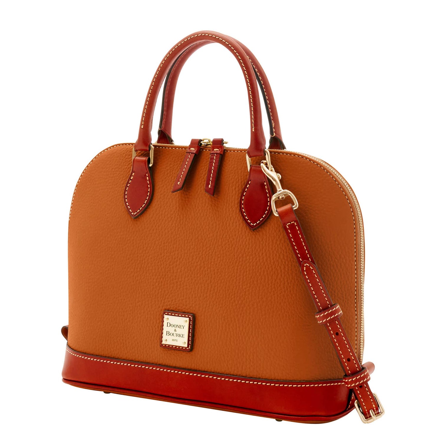 Dooney & Bourke Women's Zip Zip Satchel in Pebble Grain Leather, Large Handbag with Adjustable & Detachable Shoulder Strap