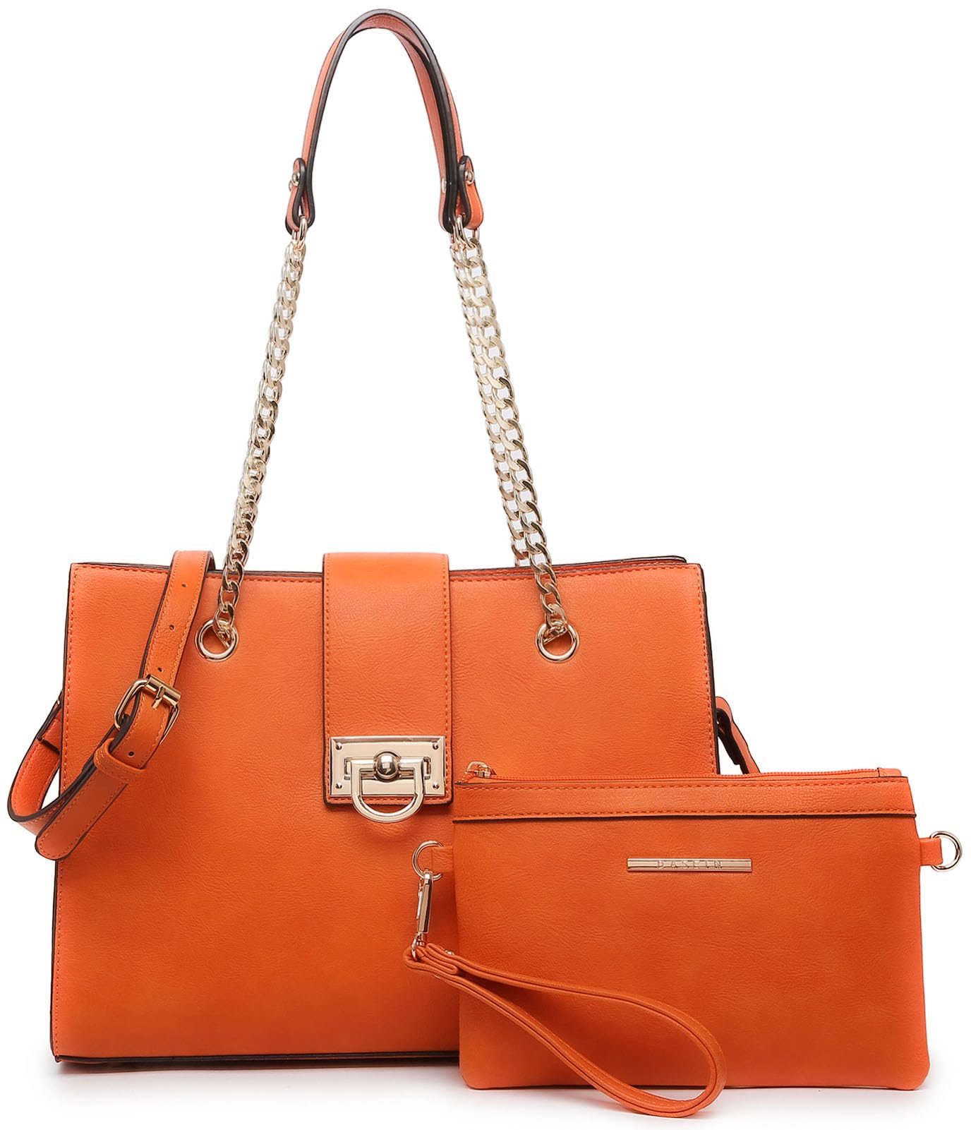Dasein Lederhandtasche, Tragetasche, Hobo-Tasche für Damen, Schultertasche, Henkeltasche oben, Umhängetasche mit passender Clutch