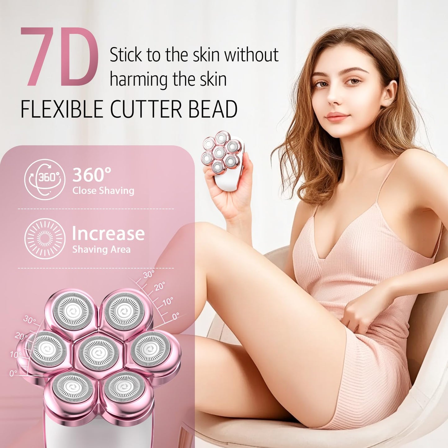 Detachable Head Shavers, SHPAVVER 5 in 1 Electric Razor IPX7 Waterproof for Bald Men, Wet Dry LED Display Rechargeable 7D Rotary Shaver Grooming Kit with Type C Charge A