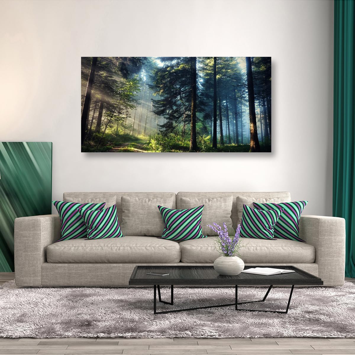 Golden Lotus Pictures Canvas Wall Art for Living room Office Bedroom Wall Decor,Flowers Wall Art Print Paintings Modern Abstract Oil Painting Artwork Waterproof Ready to Hang-20x40inch
