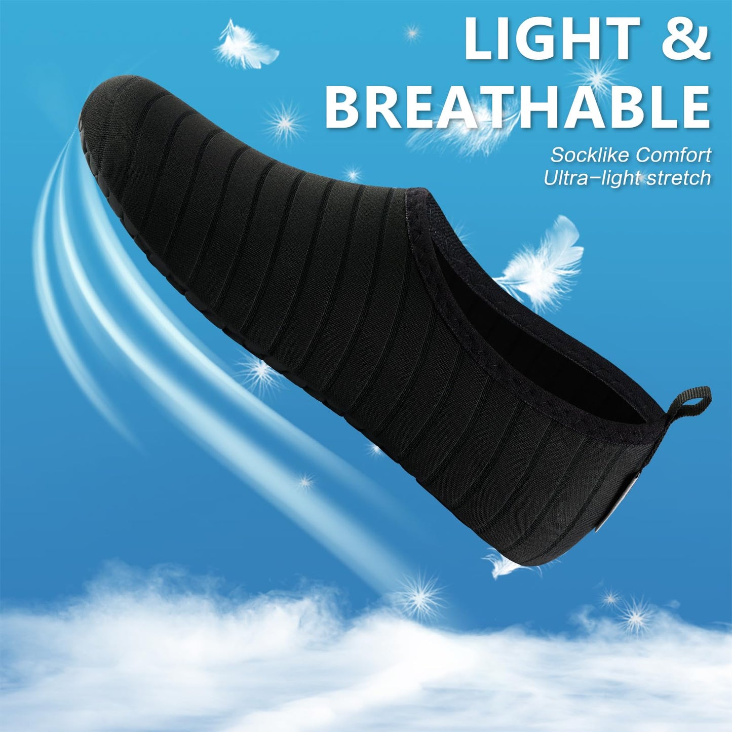 Chaussures de sports nautiques VIFUUR, chaussettes de yoga aquatiques à séchage rapide, pieds nus, à enfiler pour hommes et femmes