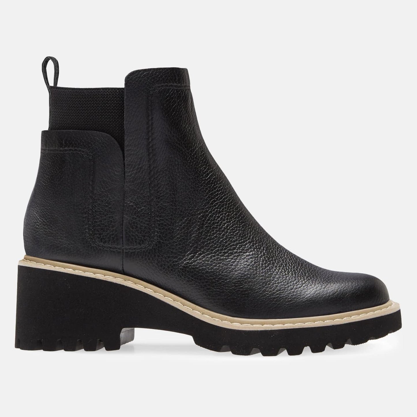 Trish Lucia Damen Chelsea-Stiefel mit Plateausohle, knöchelhoch, klobiger Blockabsatz, rutschfest, Wildleder, modische Schlupfstiefeletten