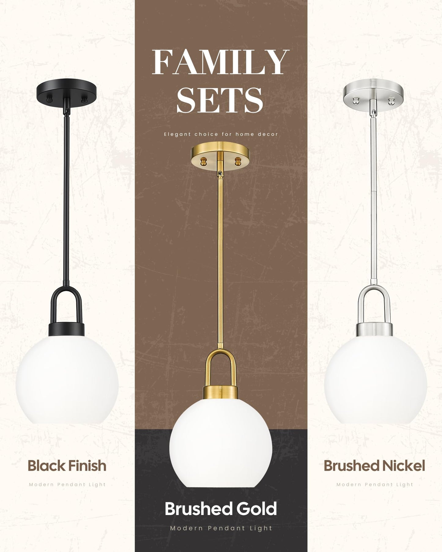 TENGXIN 7-Zoll-Pendelleuchte für Kücheninsel – gebürstetes Gold-Finish mit Milchglasschirm, eleganter Bauernhausstil, perfekt für Esszimmer oder Schlafzimmer, TXPLBG15-MG