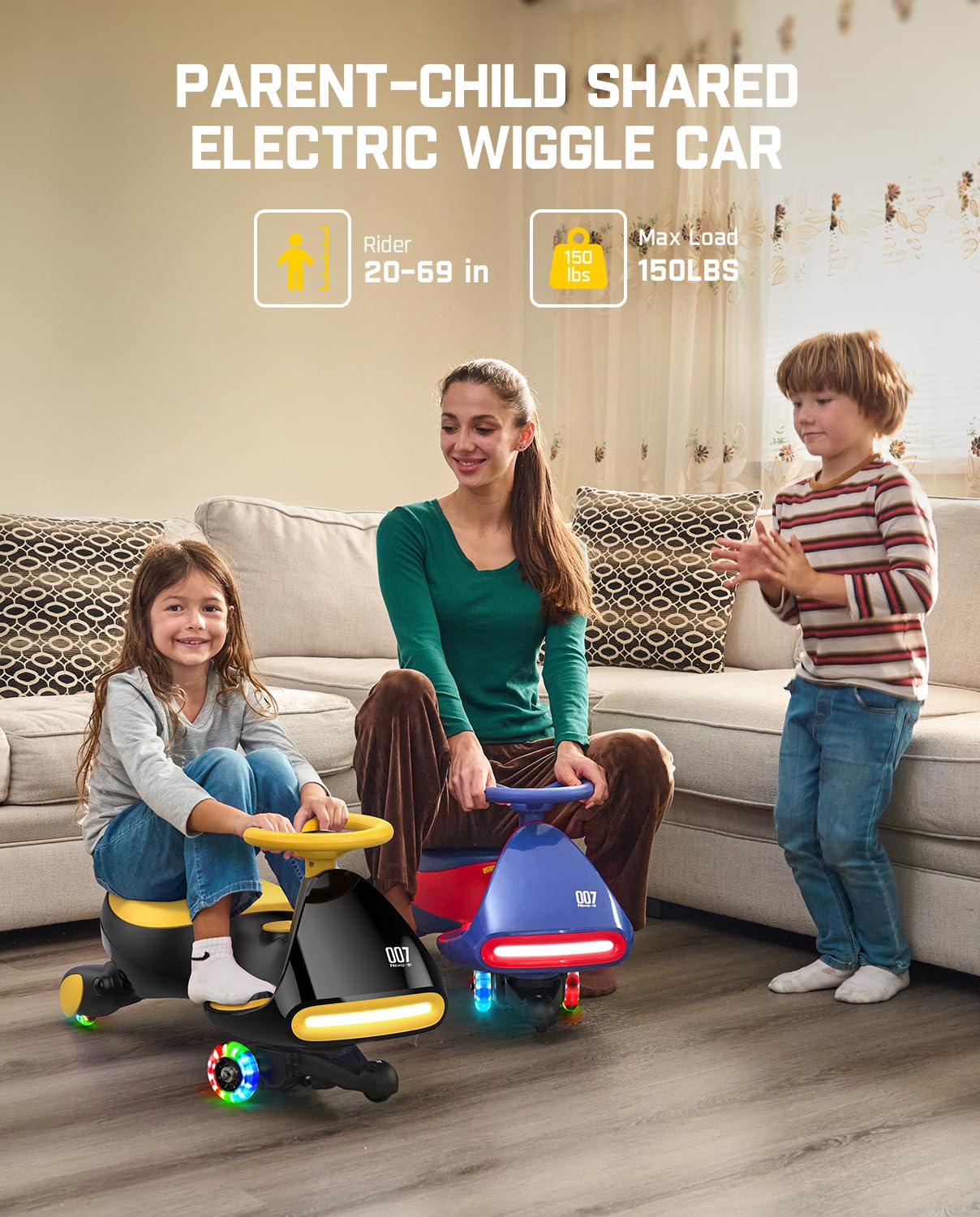 12V N7 Pro Electric Wiggle Car – Pedal-Powered Fun for Kids, Lights & Bluetooth Ride-On (by Fanttik)