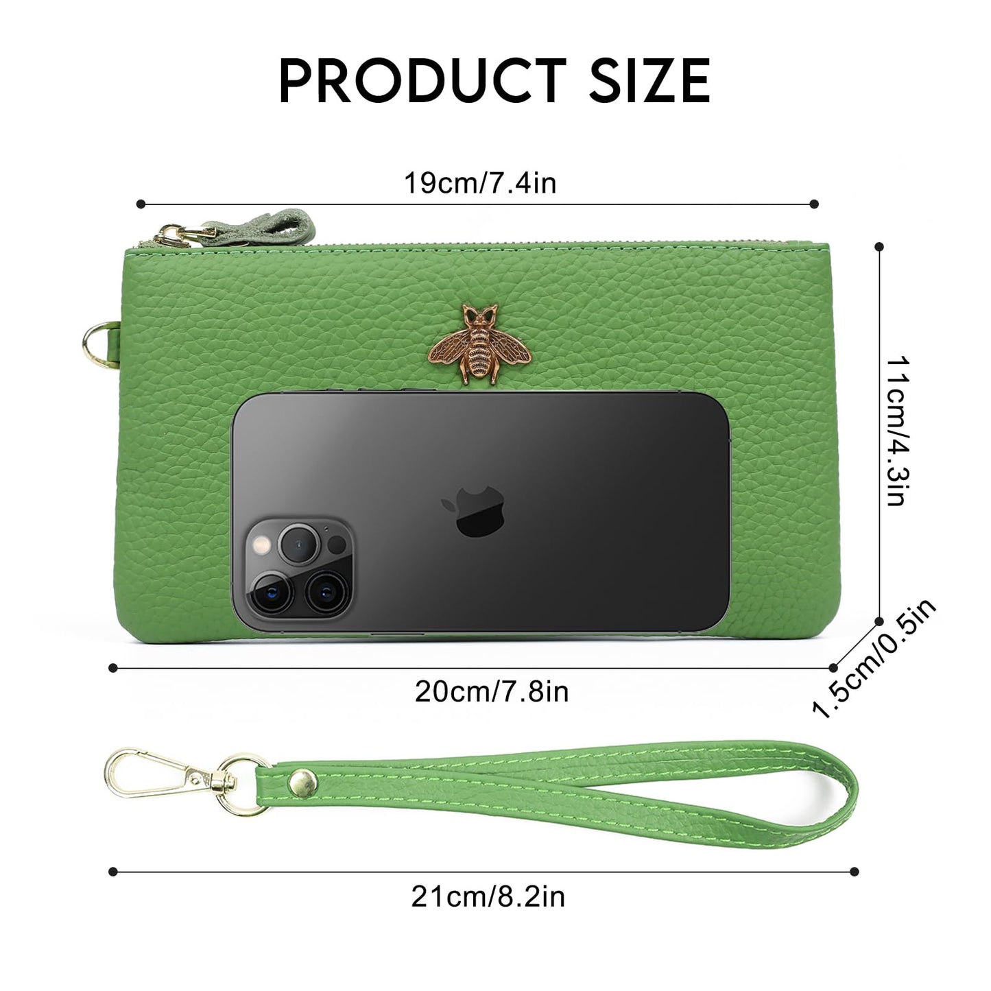 imeetu Damen-Handgelenk-Clutch, Leder, Handy-Geldbörse, Handtasche mit Handschlaufe