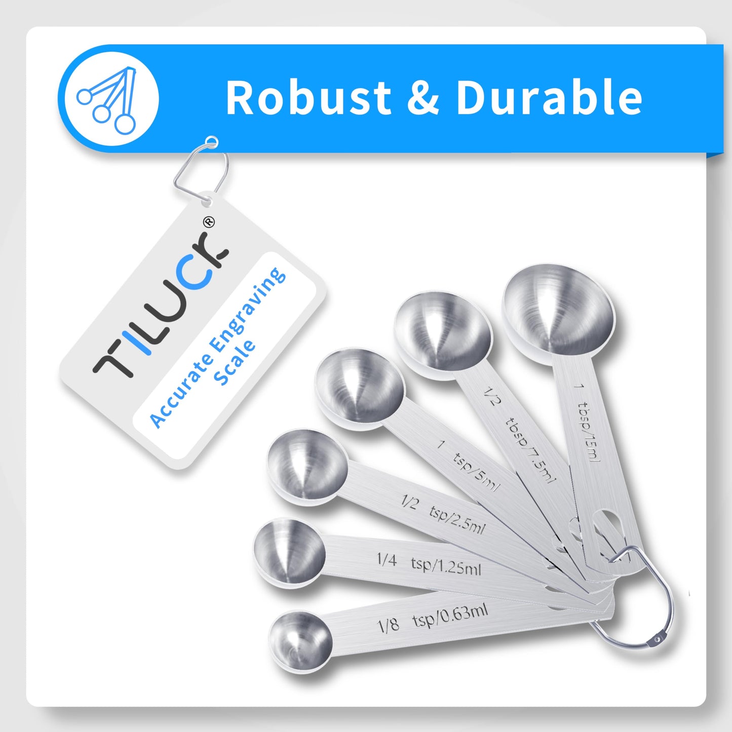 TILUCK Stainless Steel Measuring Cups & Spoons Set