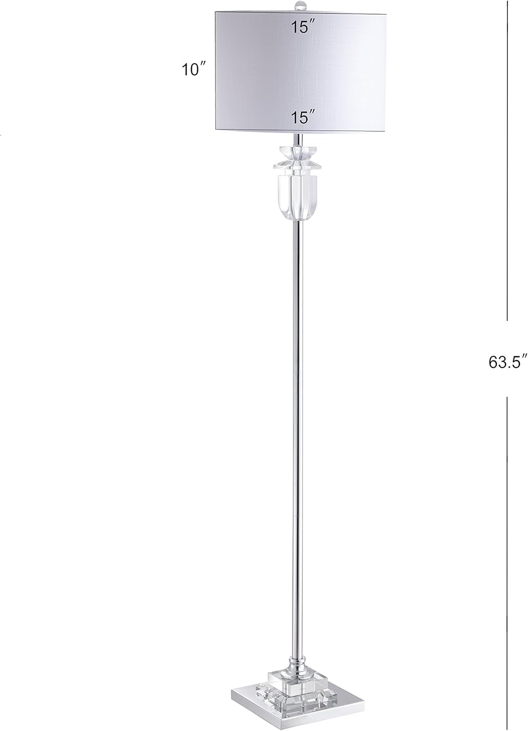 JONATHAN Y JYL1046A Aria 63" LED-Stehlampe aus Kristall/Metall, modern, glamourös, Übergangsstil, für Schlafzimmer, Wohnzimmer, Büro, Lesen, klar/Chrom