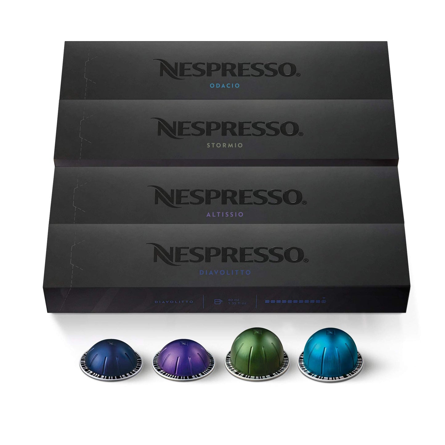 Nespresso-Kapseln Vertuo, Intenso, dunkel gerösteter Kaffee, Kaffeepads à 30 Stück, ergibt 225 ml.