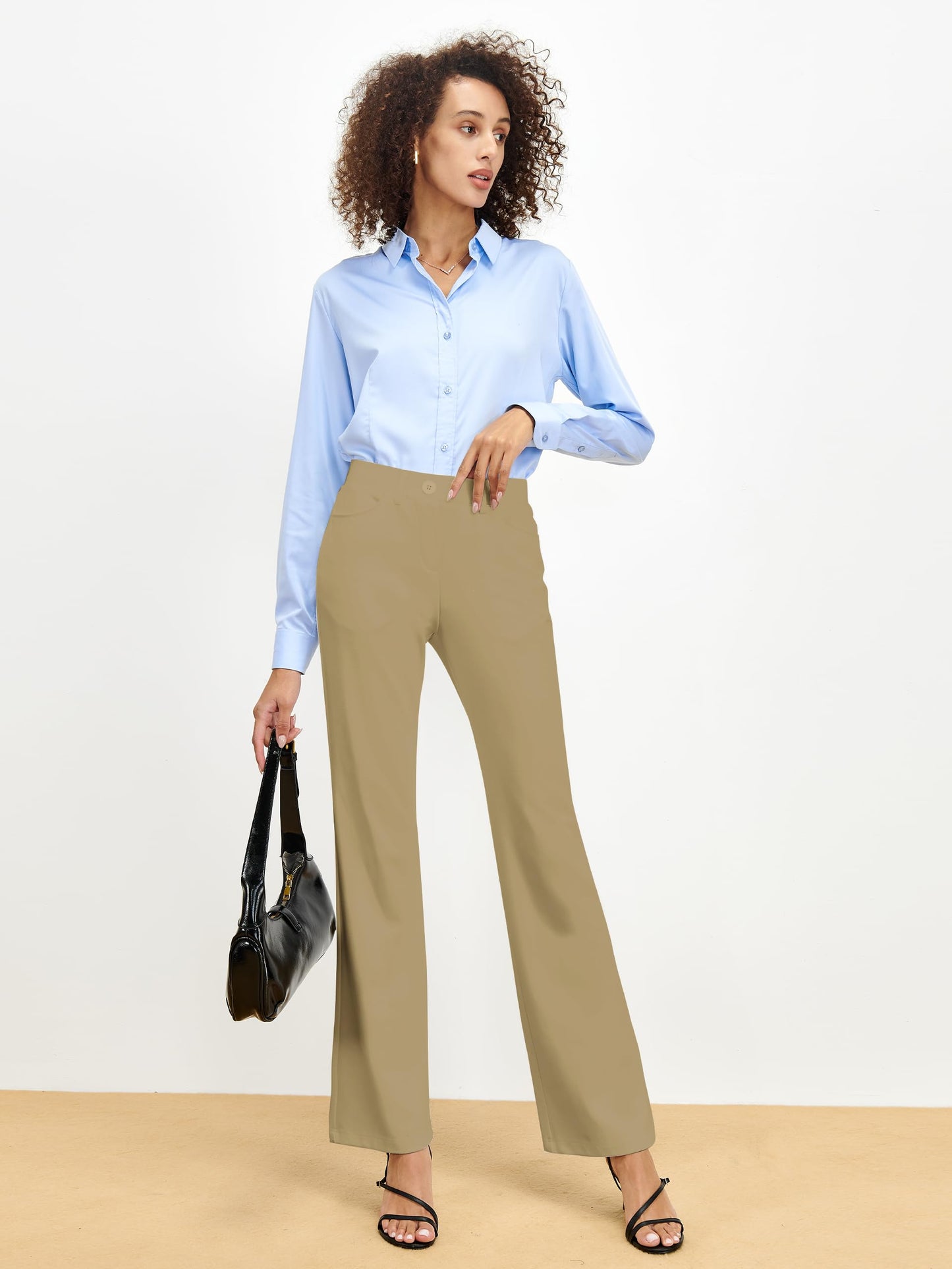 Pantalon extensible pour femme Tapata 28''/30''/32''/34'' avec poches, taille haute, petite, taille standard pour le travail au bureau