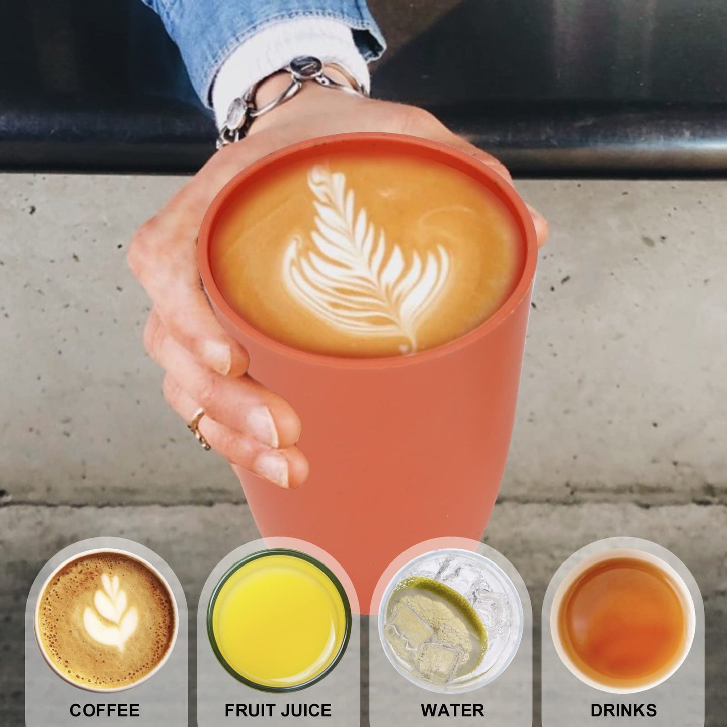 Wheat Straw Cups 8 PCS Good Alternative to Plastic Reusable Cups 20 oz Unbreakable Drinking Cup Reusable Dishwasher Safe Water Plastic Glasses Colorful Series