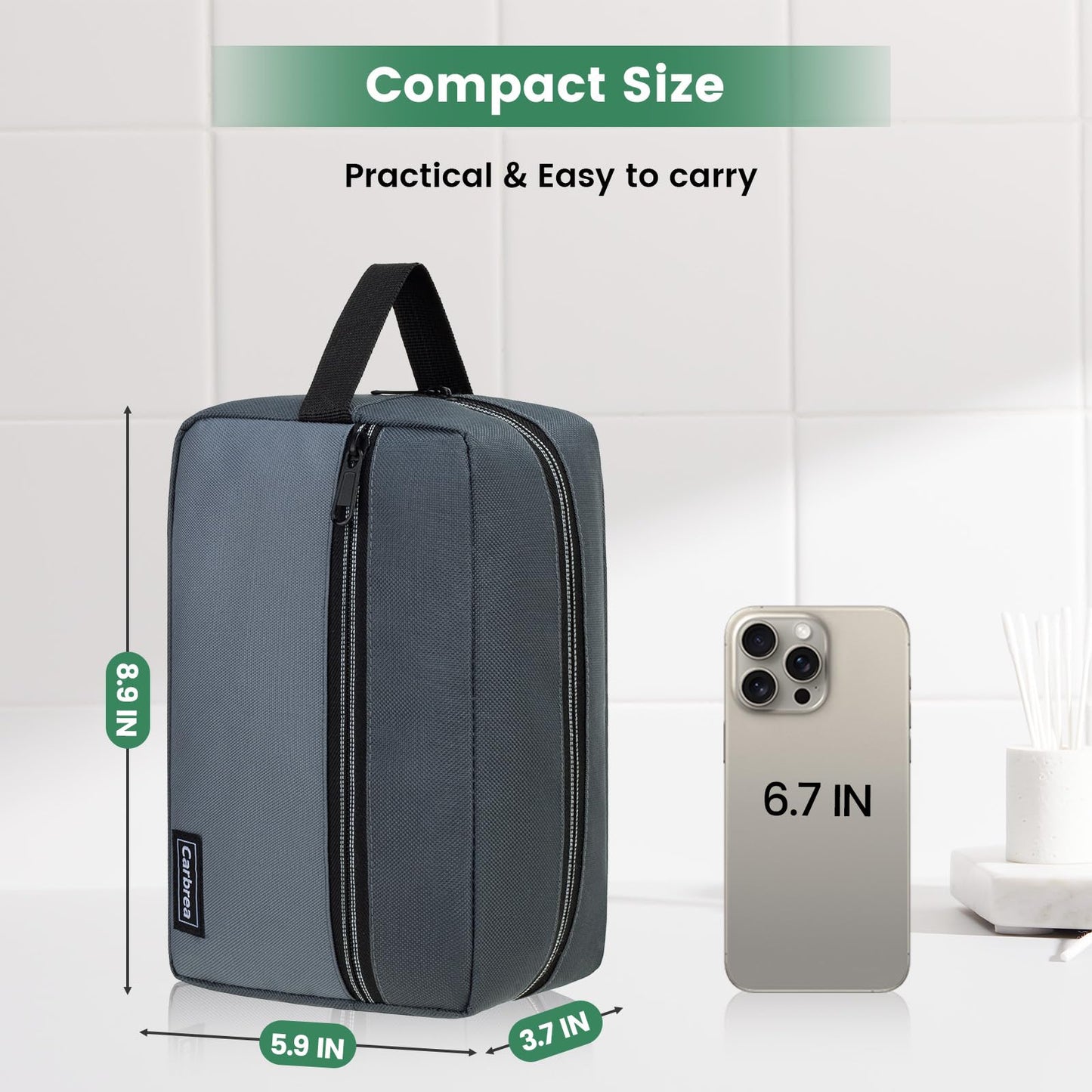 Reise-Kulturtasche – Kleine Kulturtasche für Männer, Hautpflegetasche, Doop-Kit für Toilettenartikel, Zubehör, Geschenke – Schwarz