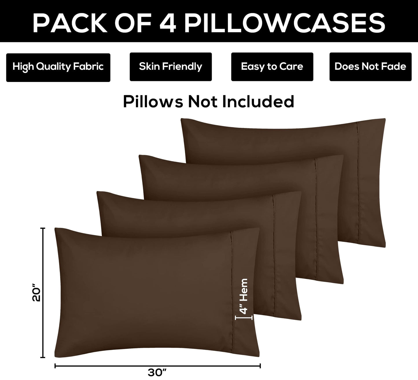 Utopia Bedding Pillow Cases - Envelope Closure - Soft Brushed Microfiber Fabric - Shrinkage and Fade Resistant Pillow
