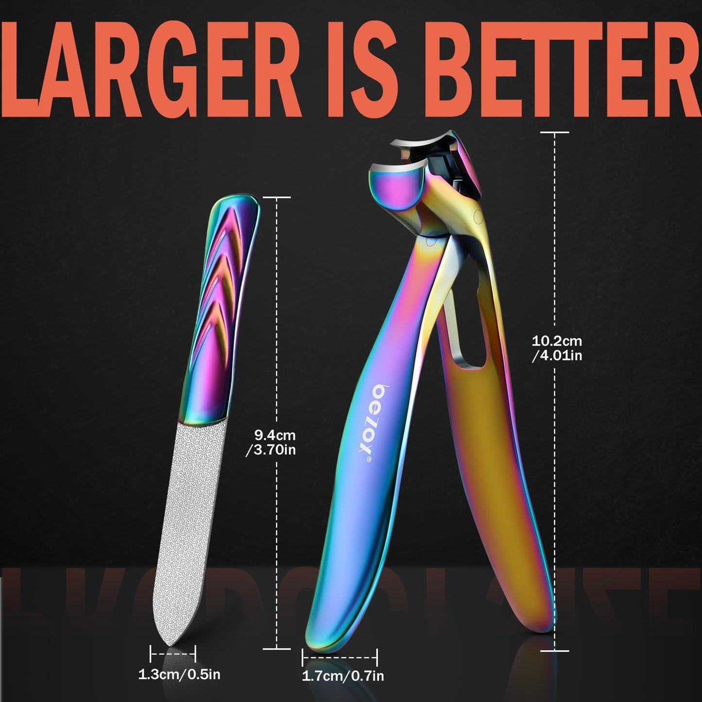 BEZOX Angled Head Toe Nail Clippers for Seniors for Thick Nails - Ergonomic Toenails Clipper for Thick Toenails, Premium Finger Nails Clipper for Adult with Catcher - Black