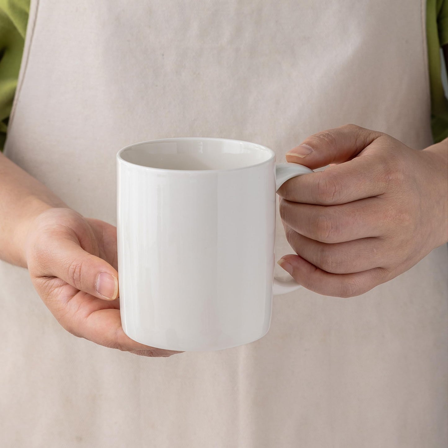 Lot de 6 tasses à café AmorArc 12 oz blanc cassé, tasses à café en céramique avec grande poignée pour homme, femme, ensemble de tasses à café légères pour latte/cappuccino/cacao/lait, lavables au lave-vaisselle et au micro-ondes, 6 pièces