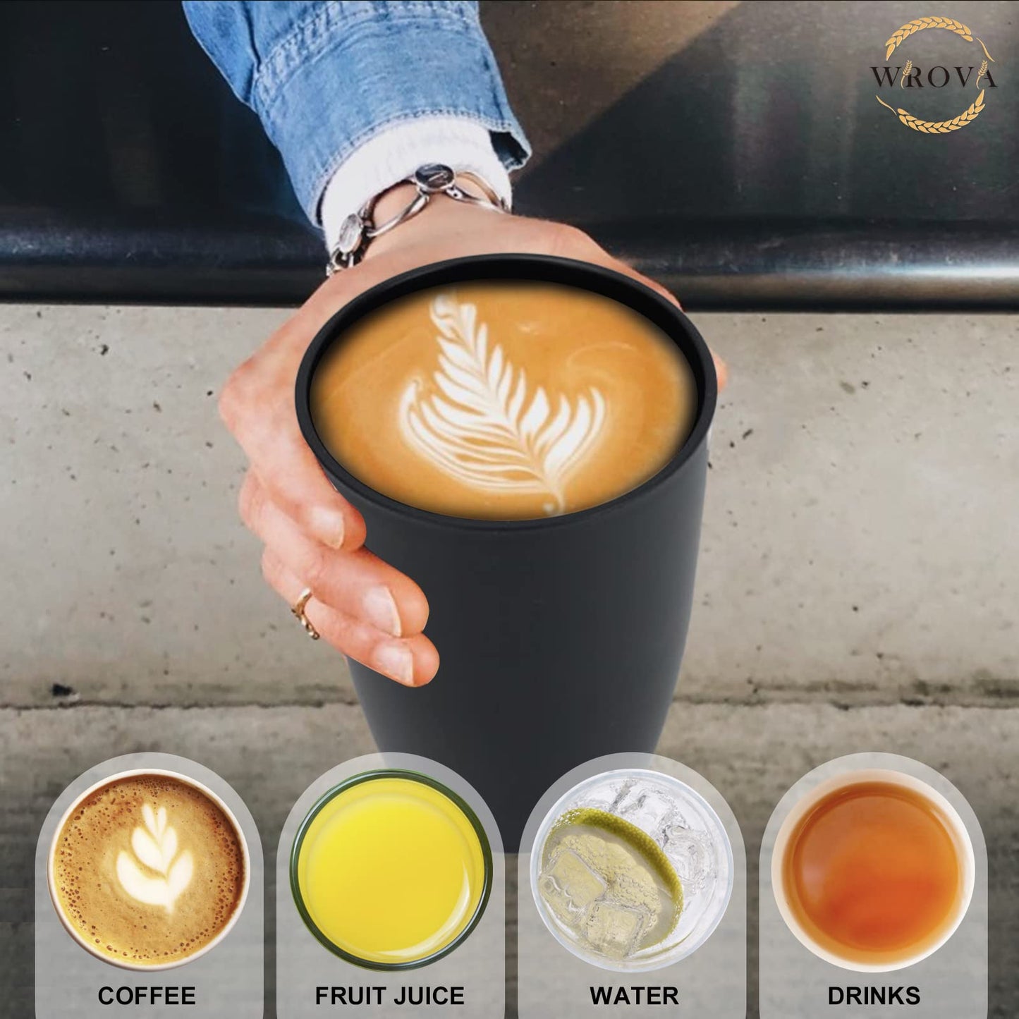 Wheat Straw Cups 8 PCS Good Alternative to Plastic Reusable Cups 20 oz Unbreakable Drinking Cup Reusable Dishwasher Safe Water Plastic Glasses Colorful Series