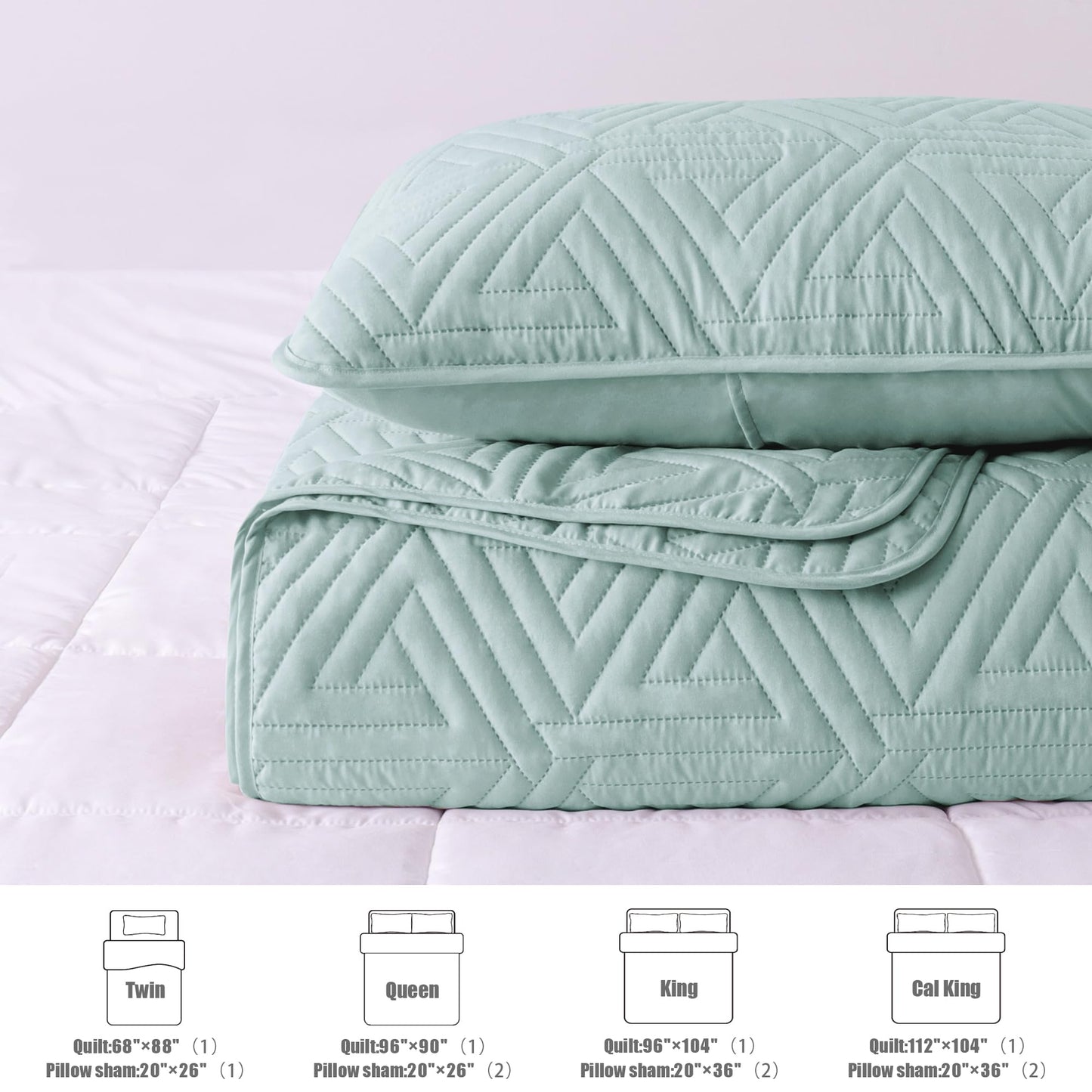 Whale Flotilla Soft Full/Queen Size Quilt Set for All Seasons, 3-Piece Ultrasonic Geometric Quilts Bedding Set, Lightweight Reversible Bedspread, Coverlet, Bed Cover with 2 Pillow Shams, Orange
