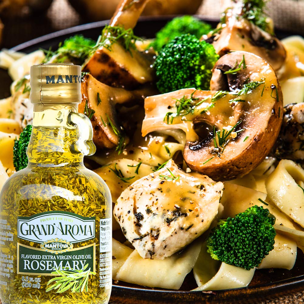 Mantova Grand’Aroma Flavored Extra Virgin Olive Oils, Variety Gift Set, made in Italy, cold-pressed, 100% natural, heart-healthy, for grilling, barbequing, smoking, and cooking, 8.5 oz