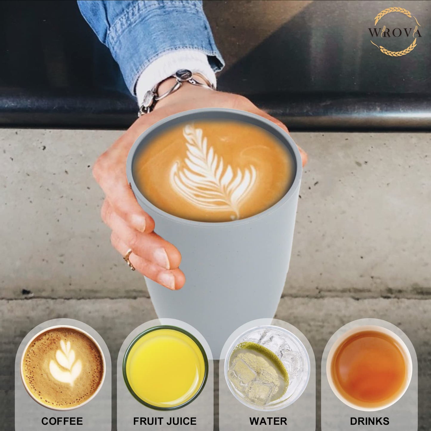 Wheat Straw Cups 8 PCS Good Alternative to Plastic Reusable Cups 20 oz Unbreakable Drinking Cup Reusable Dishwasher Safe Water Plastic Glasses Colorful Series