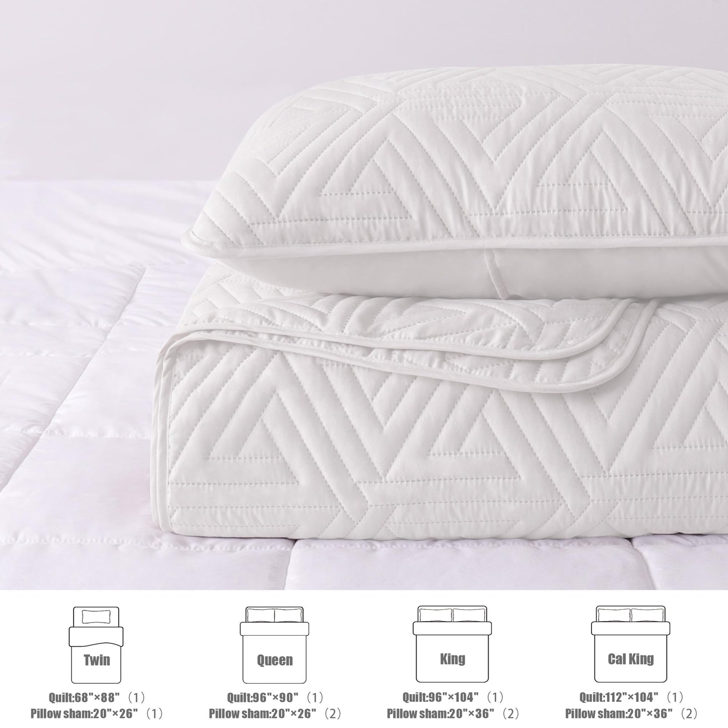 Whale Flotilla Soft Full/Queen Size Quilt Set for All Seasons, 3-Piece Ultrasonic Geometric Quilts Bedding Set, Lightweight Reversible Bedspread, Coverlet, Bed Cover with 2 Pillow Shams, Orange
