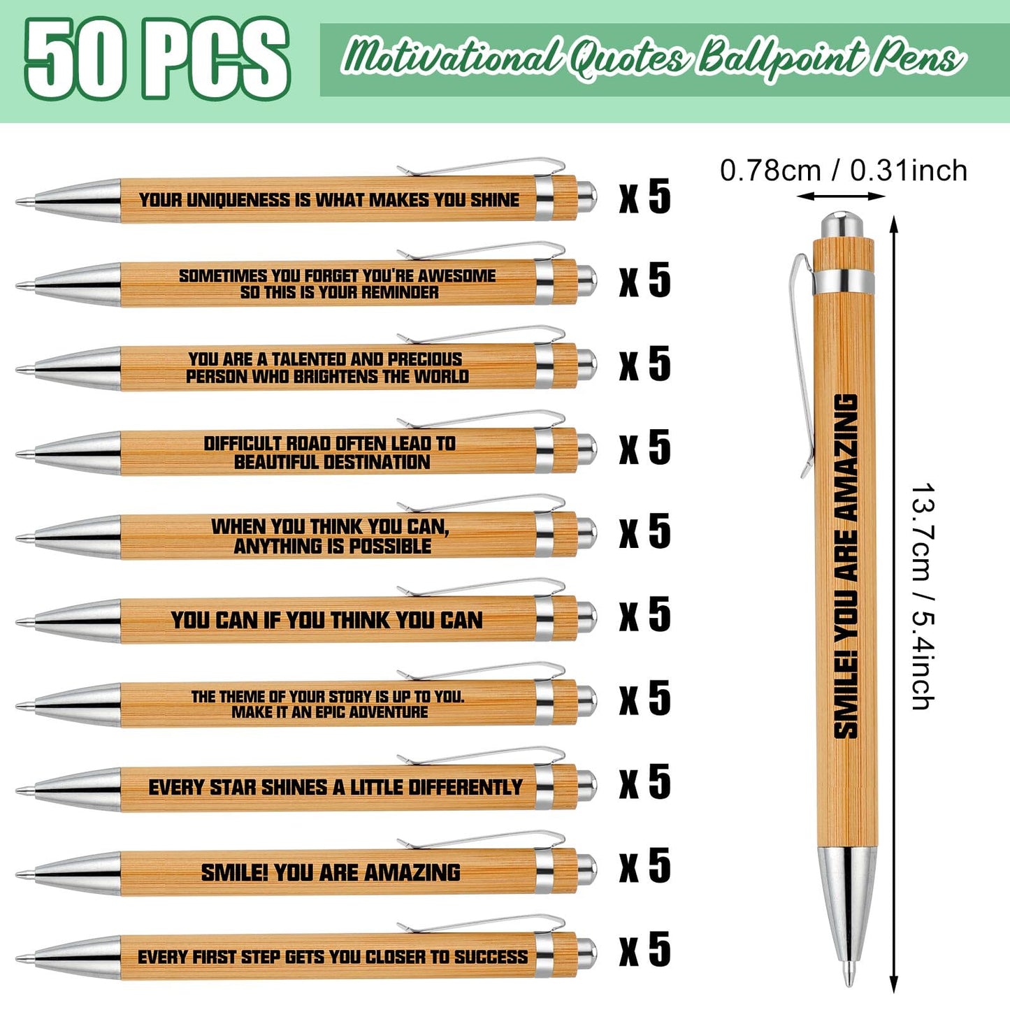 Sabary “100 Individual Gifts. Each One Inspires.” Notepads Ballpoint Pens Sets Mini Motivational Pocket Notebooks