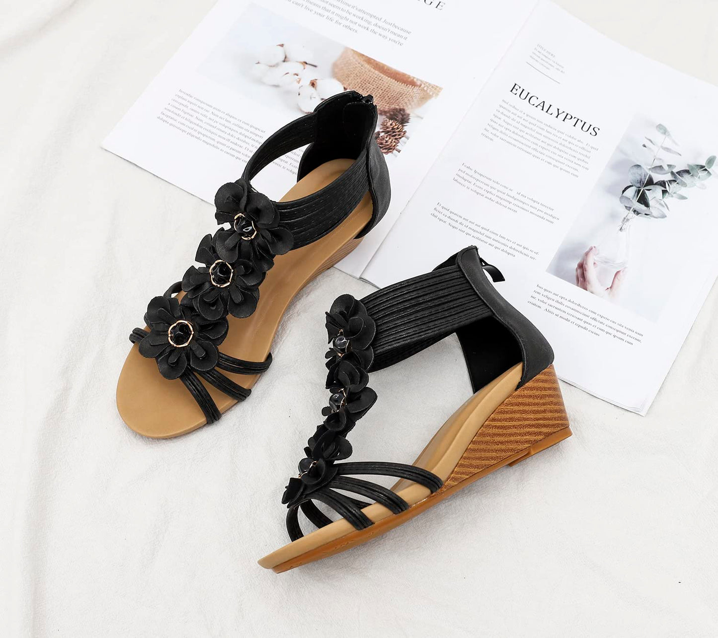 Keilsandalen für Damen, elegant, lässig, für den Sommer, süß, bequem, mit Keilabsatz, Strandsandale