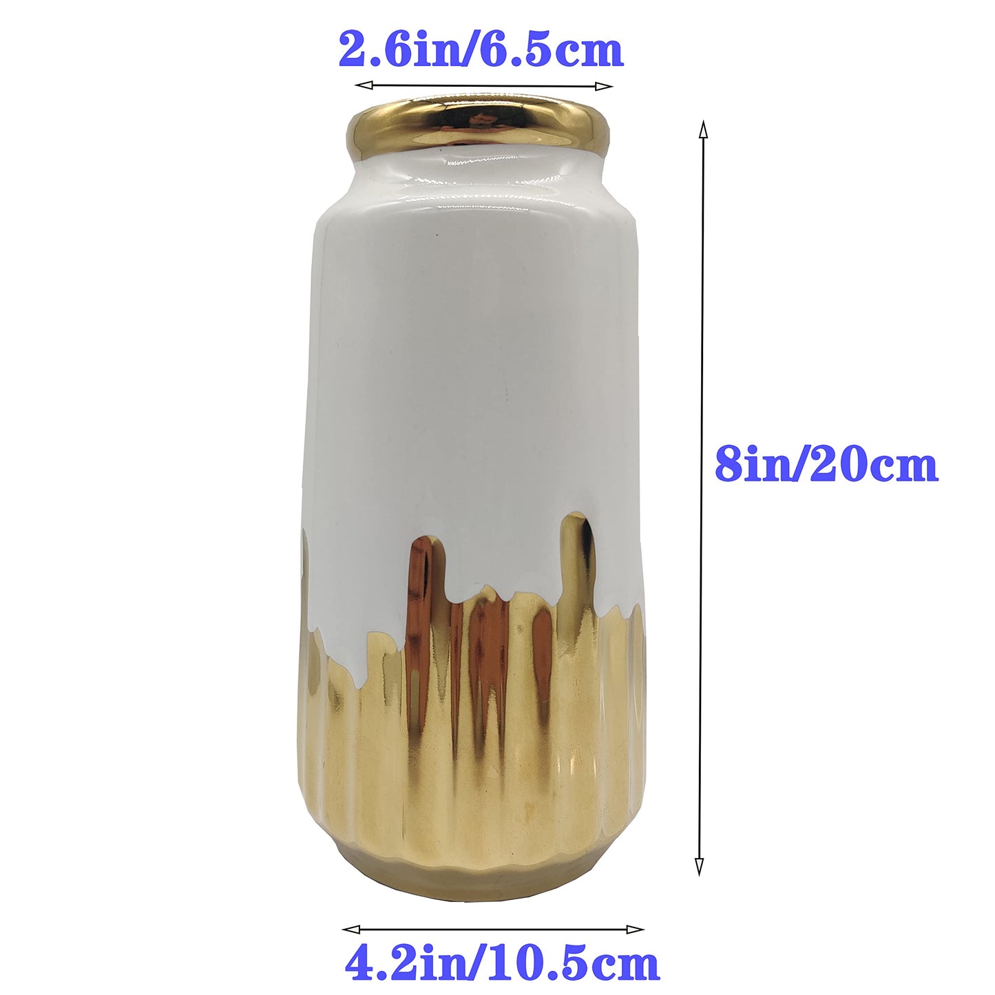 Modern White Ceramic Vase – Wide Mouth Centerpiece