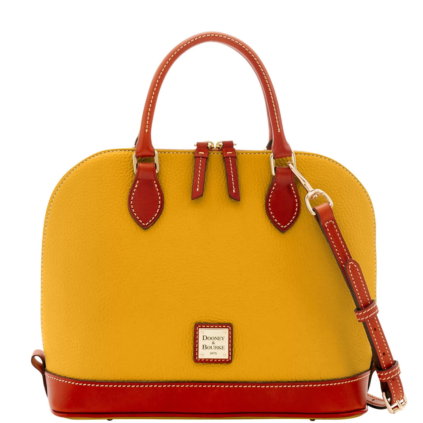 Dooney & Bourke Women's Zip Zip Satchel in Pebble Grain Leather, Large Handbag with Adjustable & Detachable Shoulder Strap