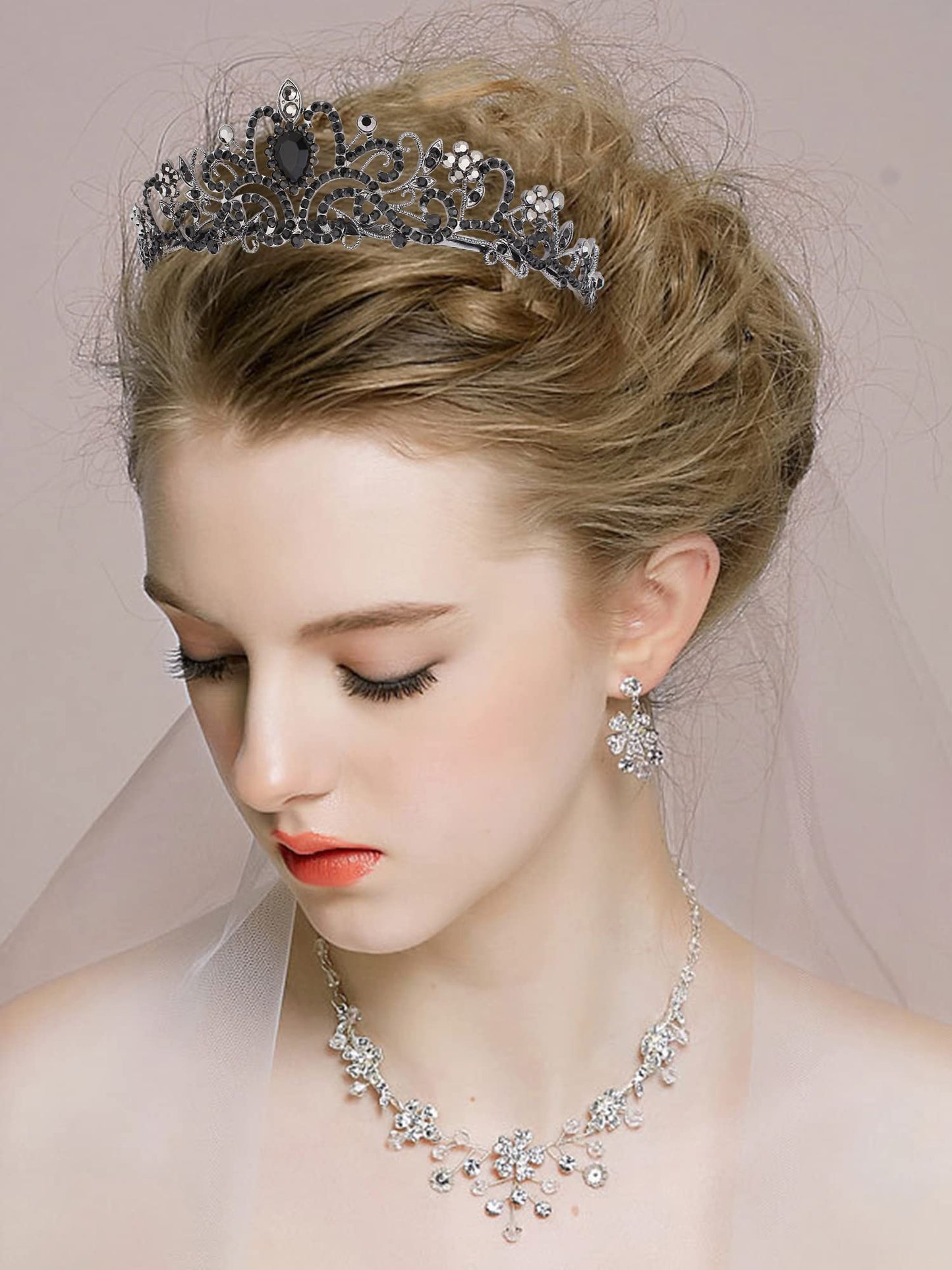 COCIDE Tiara Crystal Crowns Princess Rhinestone Crown with Combs Bride Headbands Bridal Wedding Prom Birthday Party Hair Accessories Jewelry for Women Girls (Silver)