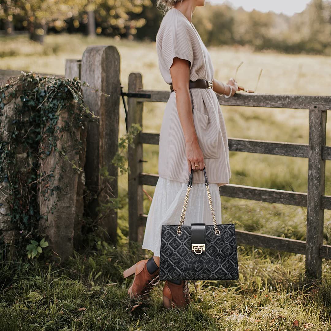 Dasein Lederhandtasche, Tragetasche, Hobo-Tasche für Damen, Schultertasche, Henkeltasche oben, Umhängetasche mit passender Clutch