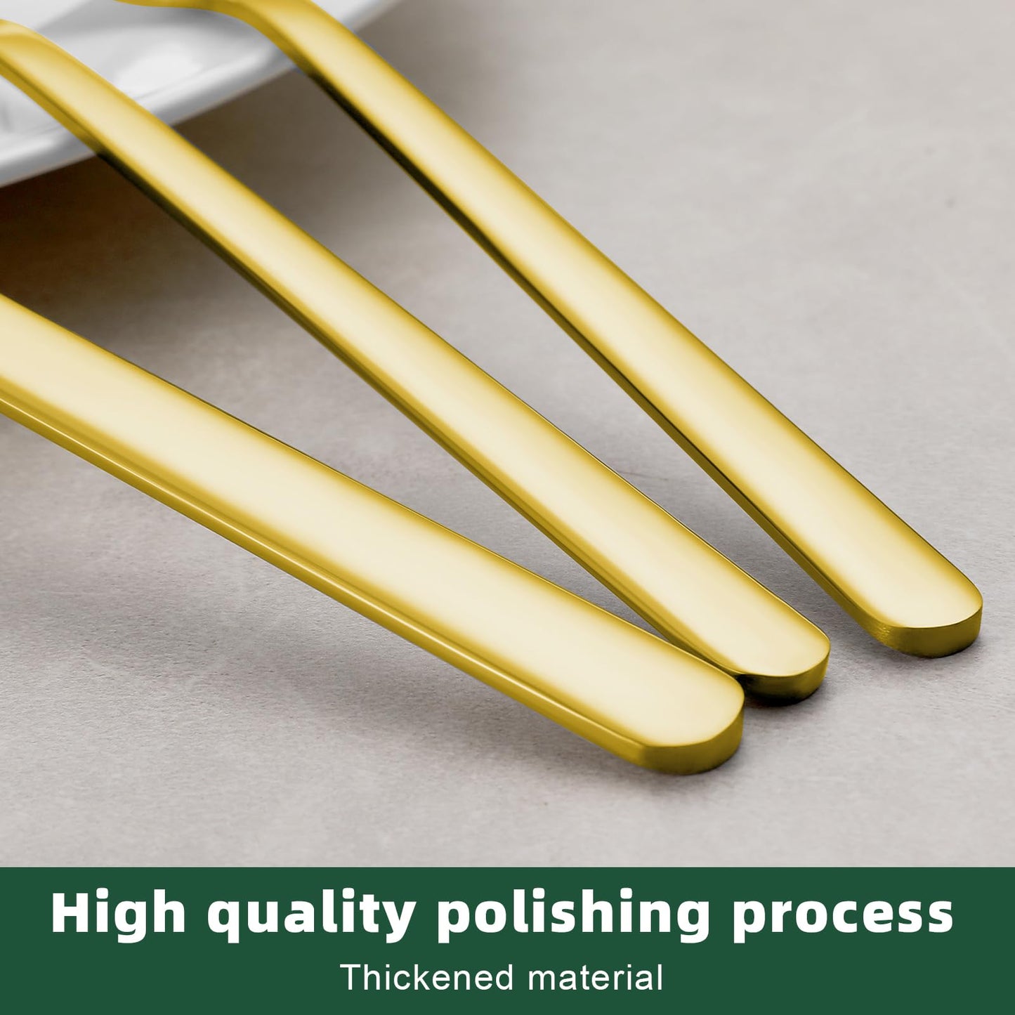 24 Pcs Gold Silverware Set with Steak Knives, Food-Grade Stainless Steel Flatware Cutlery Set for 4, Mirror Polished Tableware Eating Utensils Set for Kitchen, Knife Fork Spoon Set, Dishwasher Safe