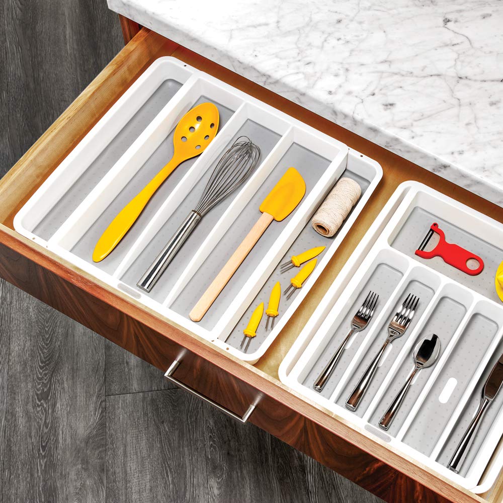 madesmart Klassische große Utensilienablage mit weichem Griff, rutschfeste Küchenschublade, Mehrzweck-Organisation für den Haushalt, BPA-frei, Granit