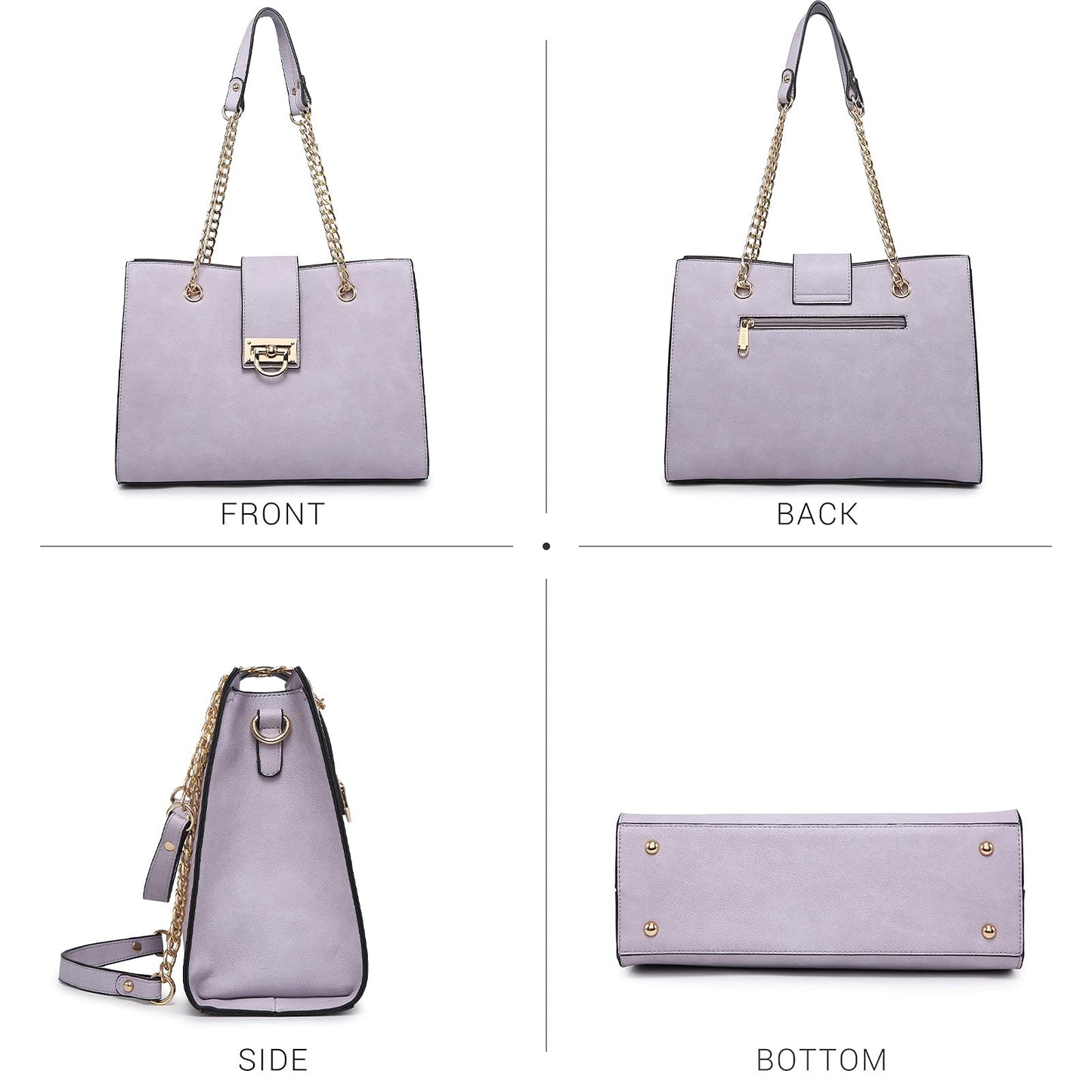 Dasein Lederhandtasche, Tragetasche, Hobo-Tasche für Damen, Schultertasche, Henkeltasche oben, Umhängetasche mit passender Clutch