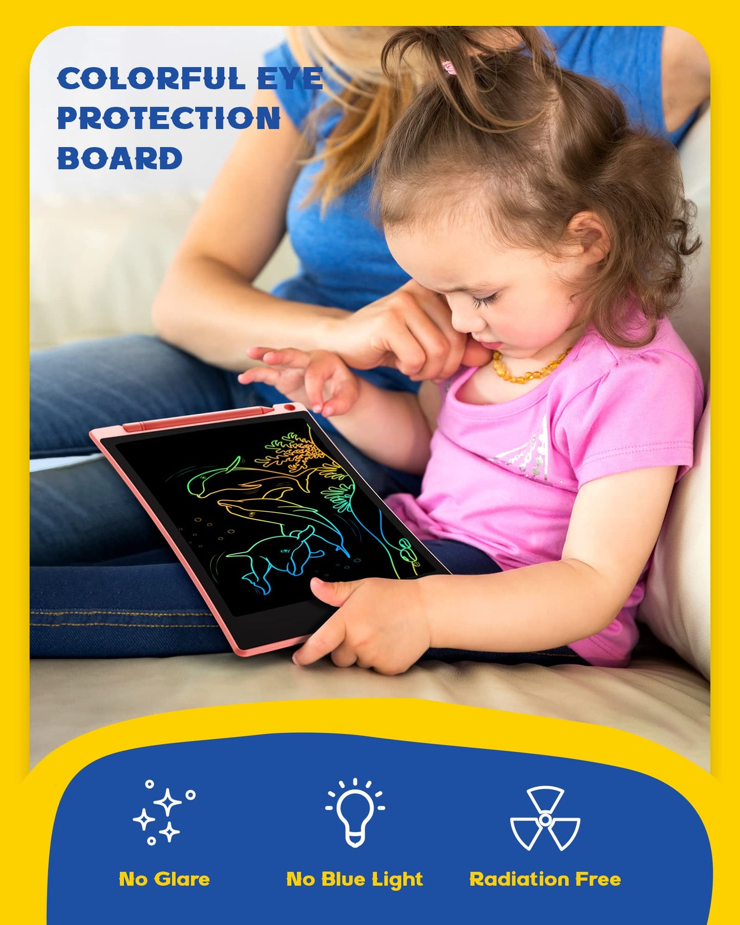bravokids 2 Pack LCD Writing Tablet with Stylus, 8.5 inch Colorful Doodle Board Drawing Pad for Kids, Travel Games Activity Learning Toys, Birthday Gift for Age 3 4 5 6 7 8 Year Old Boys Girls