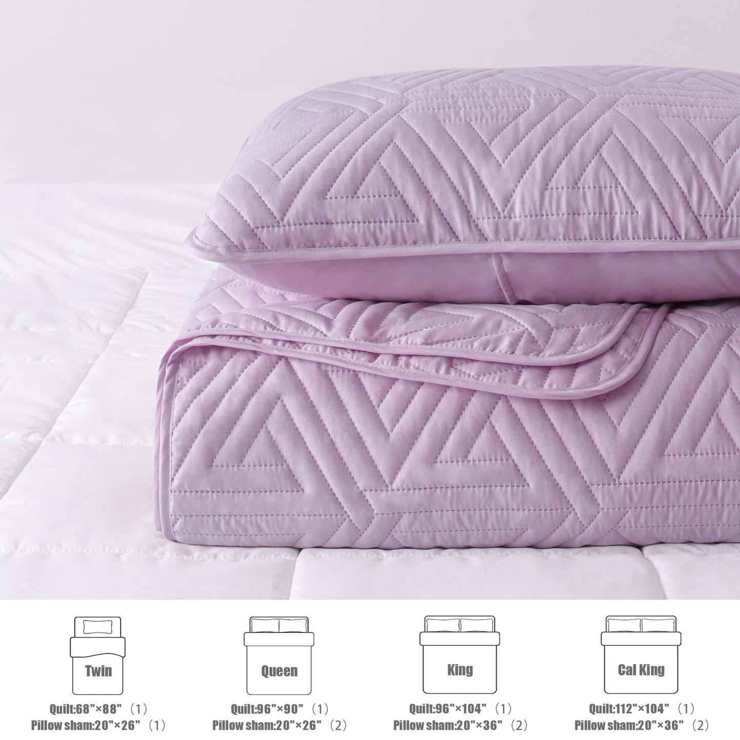 Whale Flotilla Soft Full/Queen Size Quilt Set for All Seasons, 3-Piece Ultrasonic Geometric Quilts Bedding Set, Lightweight Reversible Bedspread, Coverlet, Bed Cover with 2 Pillow Shams, Orange