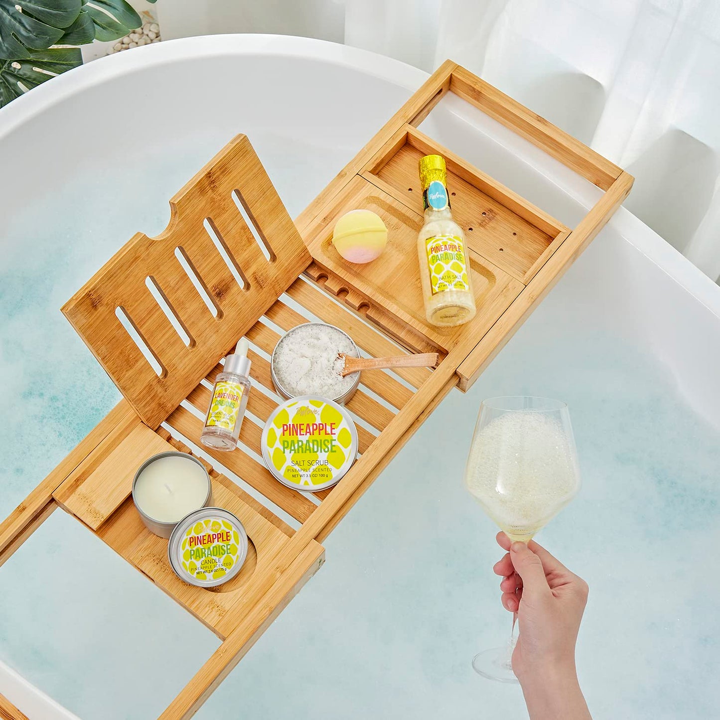 Spa-Geschenke für Frauen, Geschenkset, Selbstpflegeset, Geburtstagsgeschenke, 5-teiliges Rosenbadeset mit Massageöl, Badebombe, Salzpeeling, Seife, Handcreme, Weihnachtsgeschenke für Mama