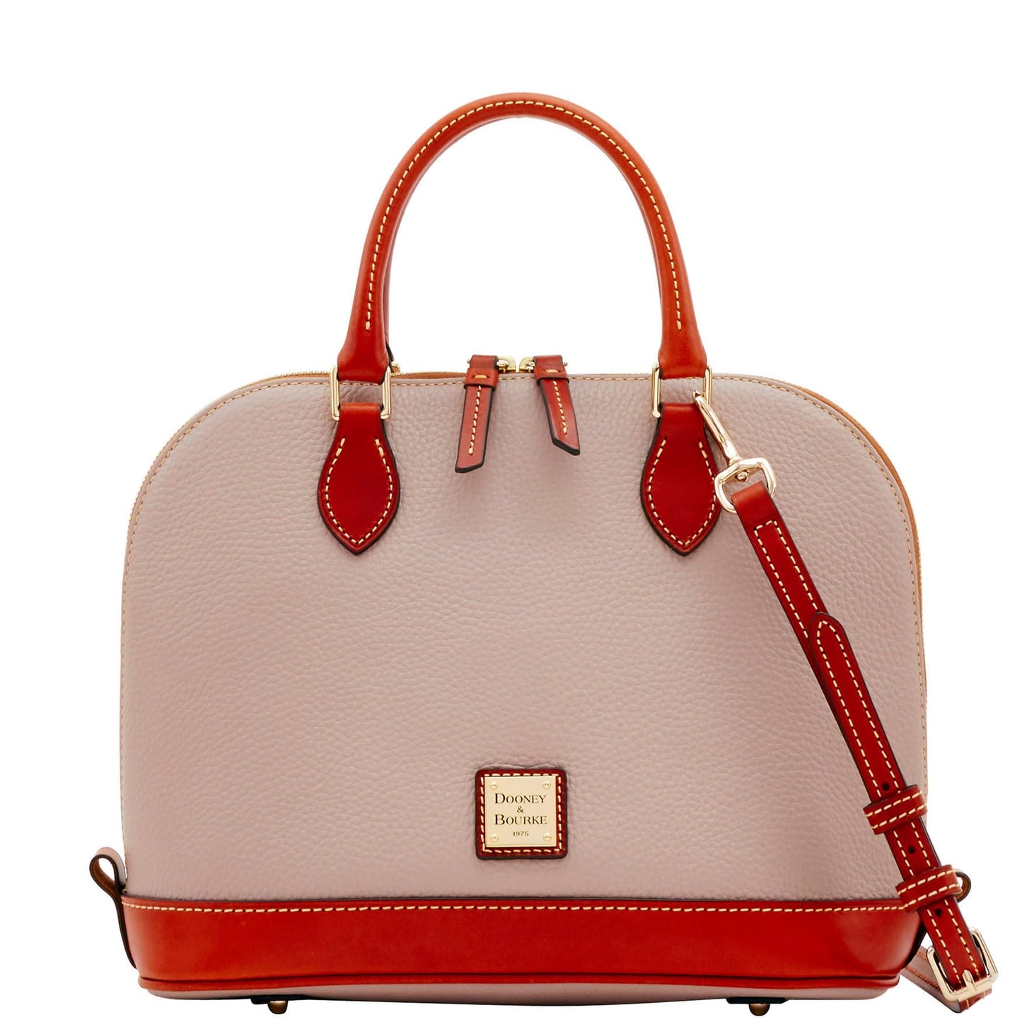 Dooney & Bourke Women's Zip Zip Satchel in Pebble Grain Leather, Large Handbag with Adjustable & Detachable Shoulder Strap